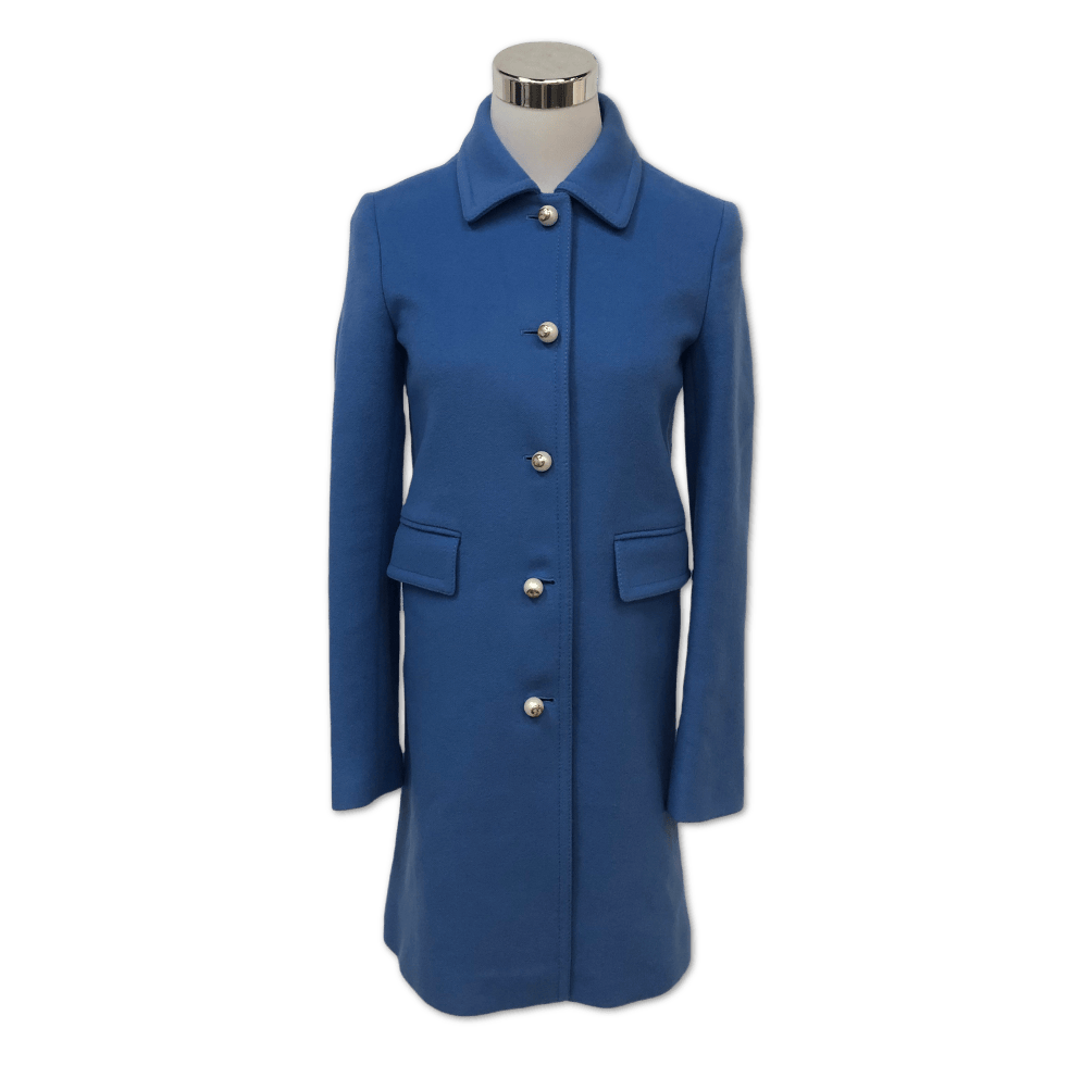 Gucci Gucci Blue / Gold Button Long Wool Overcoat Size: 36 C18864336996