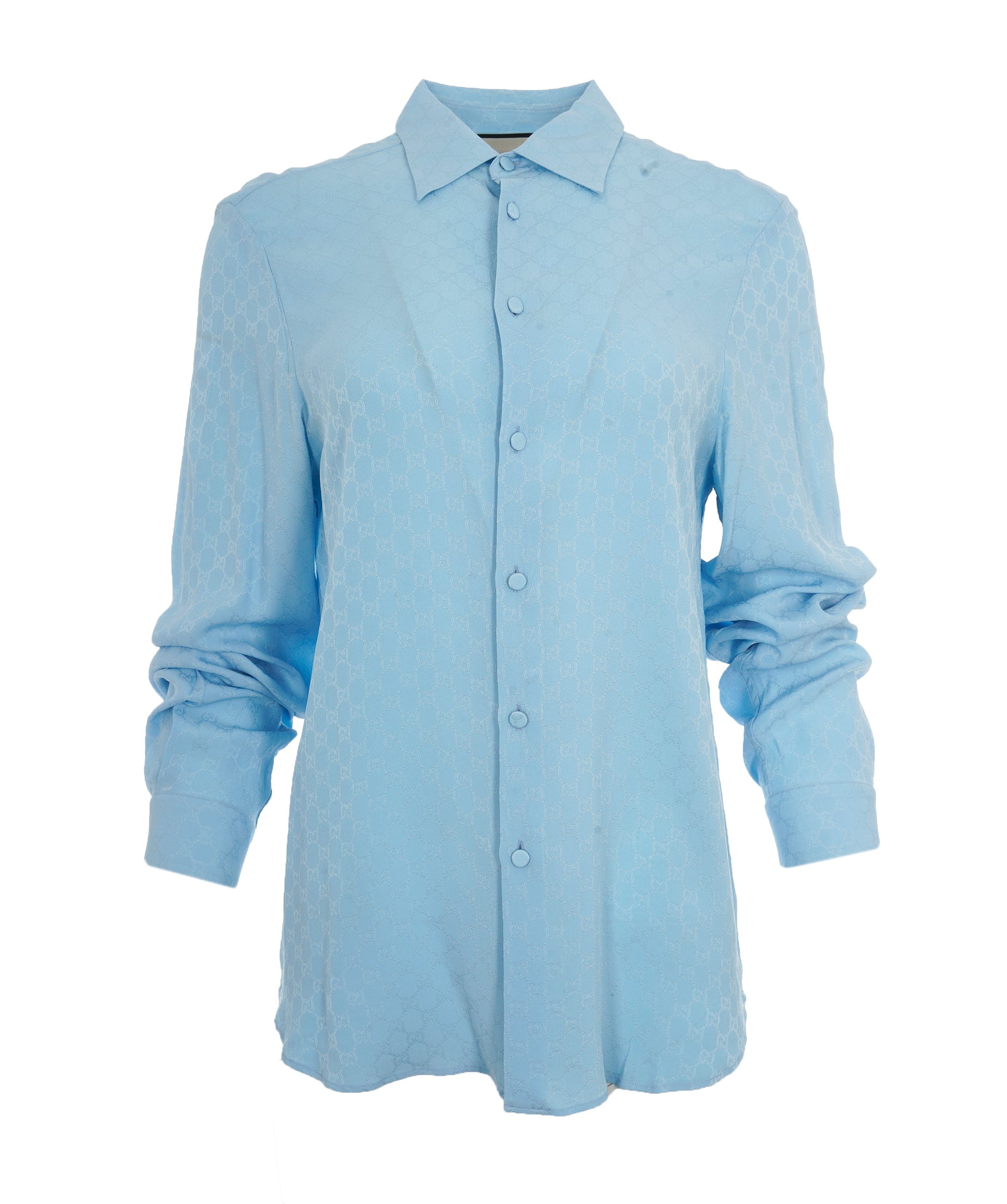 Gucci Gucci GG Silk Shirt Light Blue ASL10435