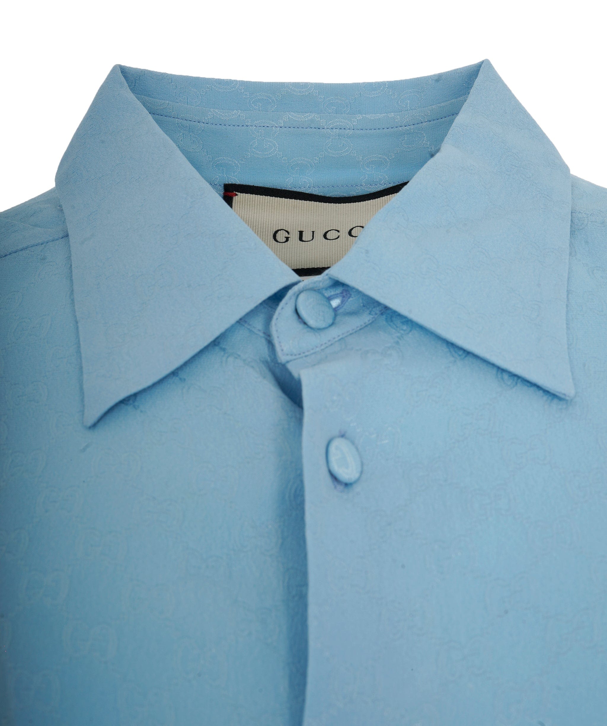 Gucci Gucci GG Silk Shirt Light Blue ASL10435