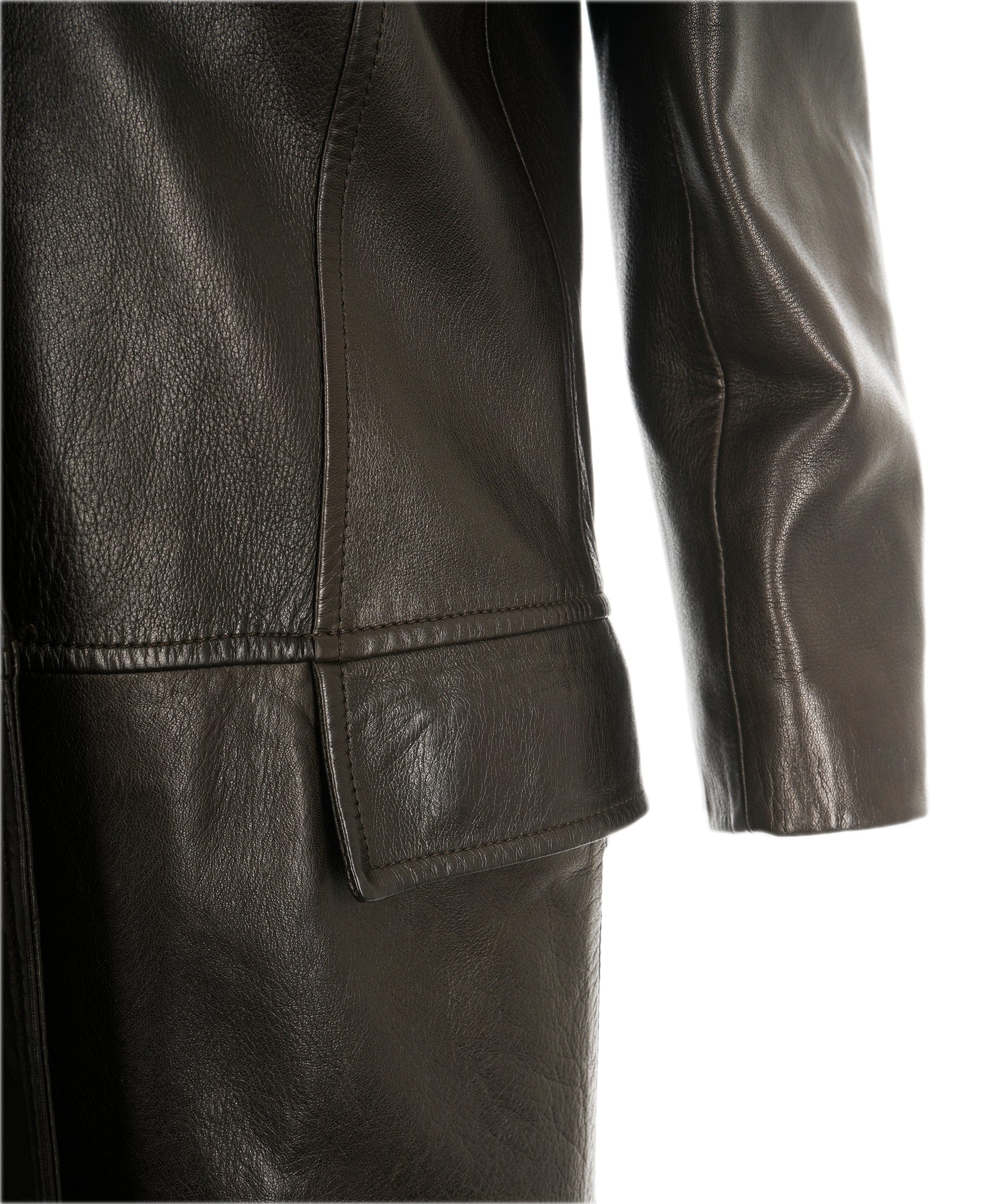 Gucci Gucci Leather Brown Coat  ALC1642