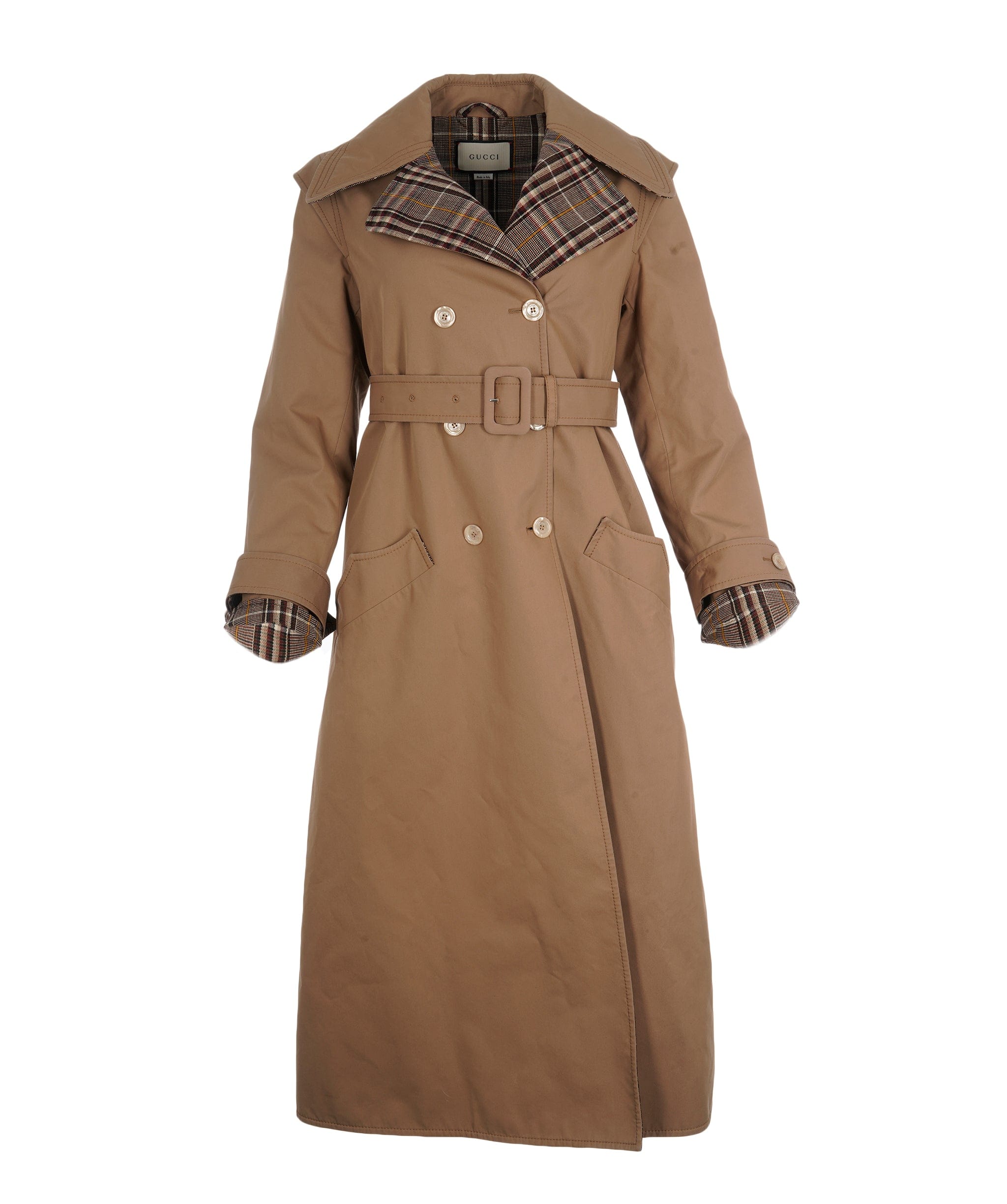 Gucci Gucci Long Dark Beige Belted Trench  ALL0578