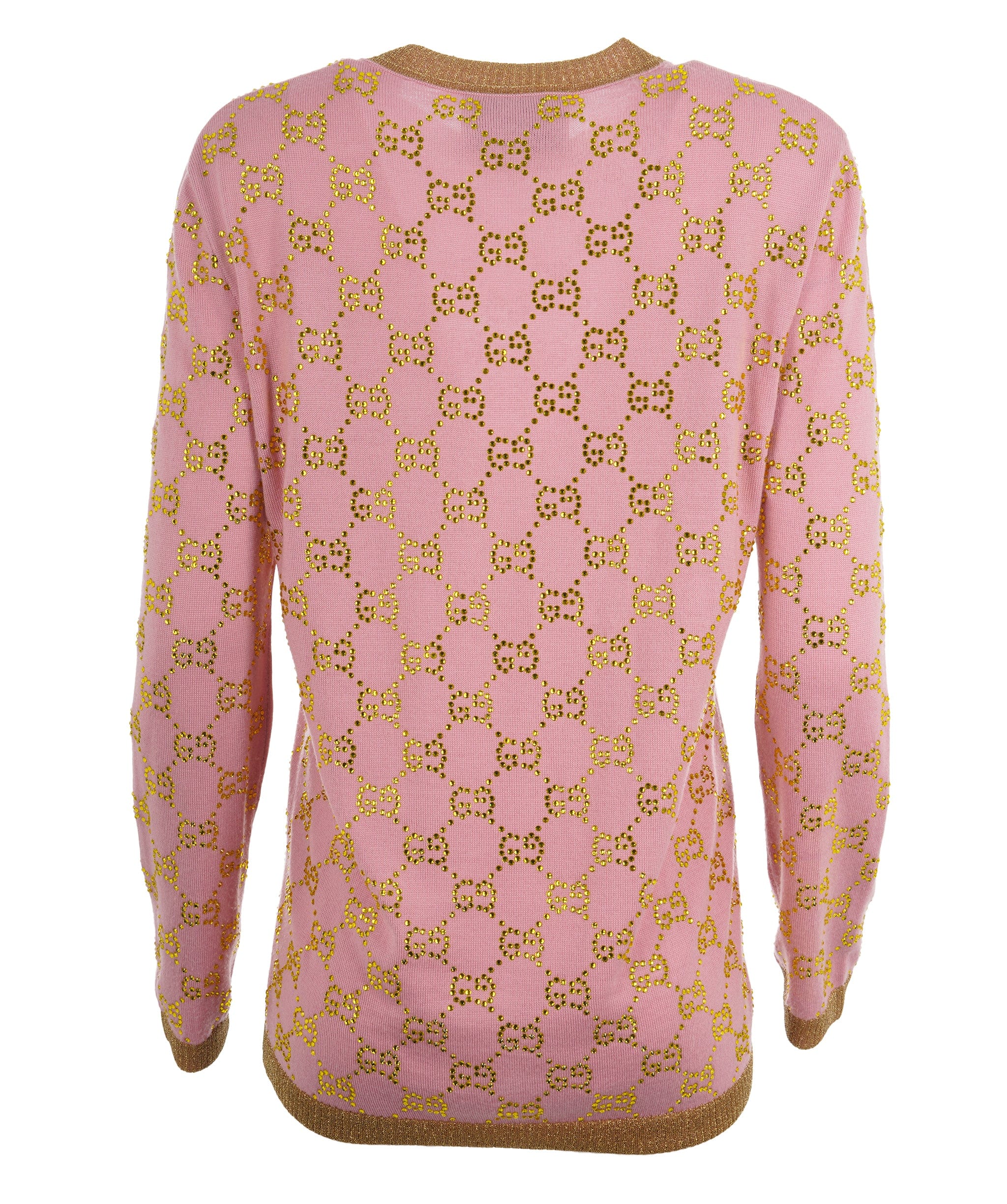 Gucci Gucci rhinestone sweatshirt cashmere blend pink  AVC2043