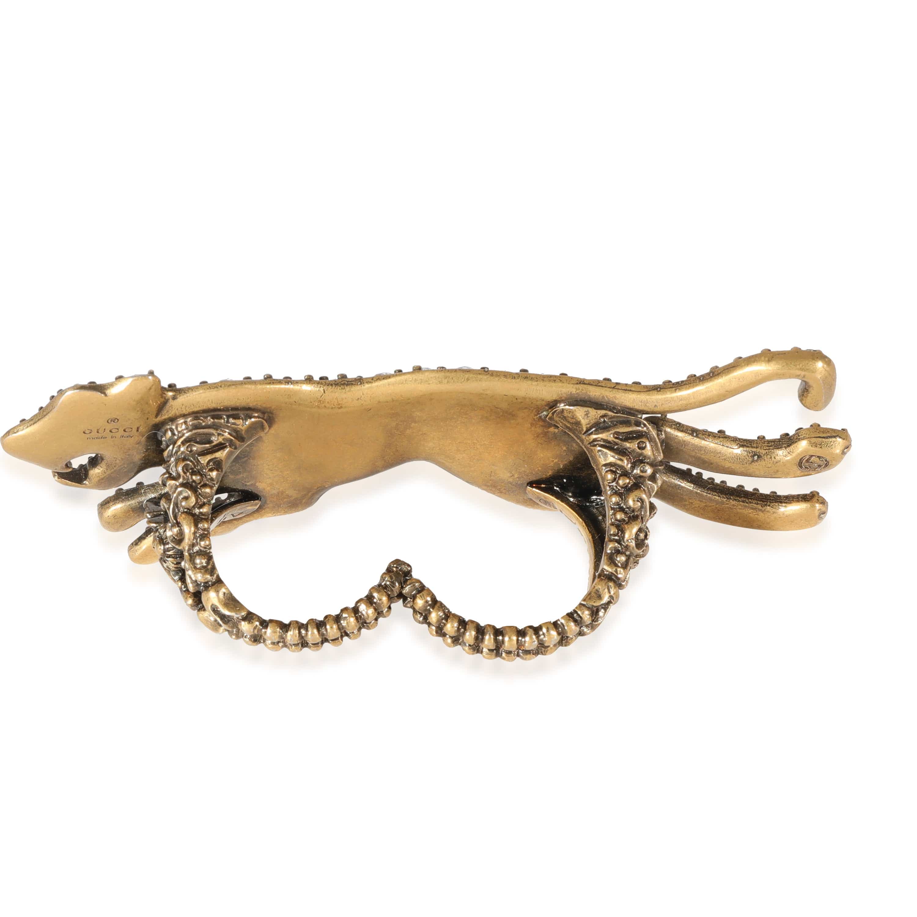 Gucci Gucci Crystal Tiger Double Finger Ring