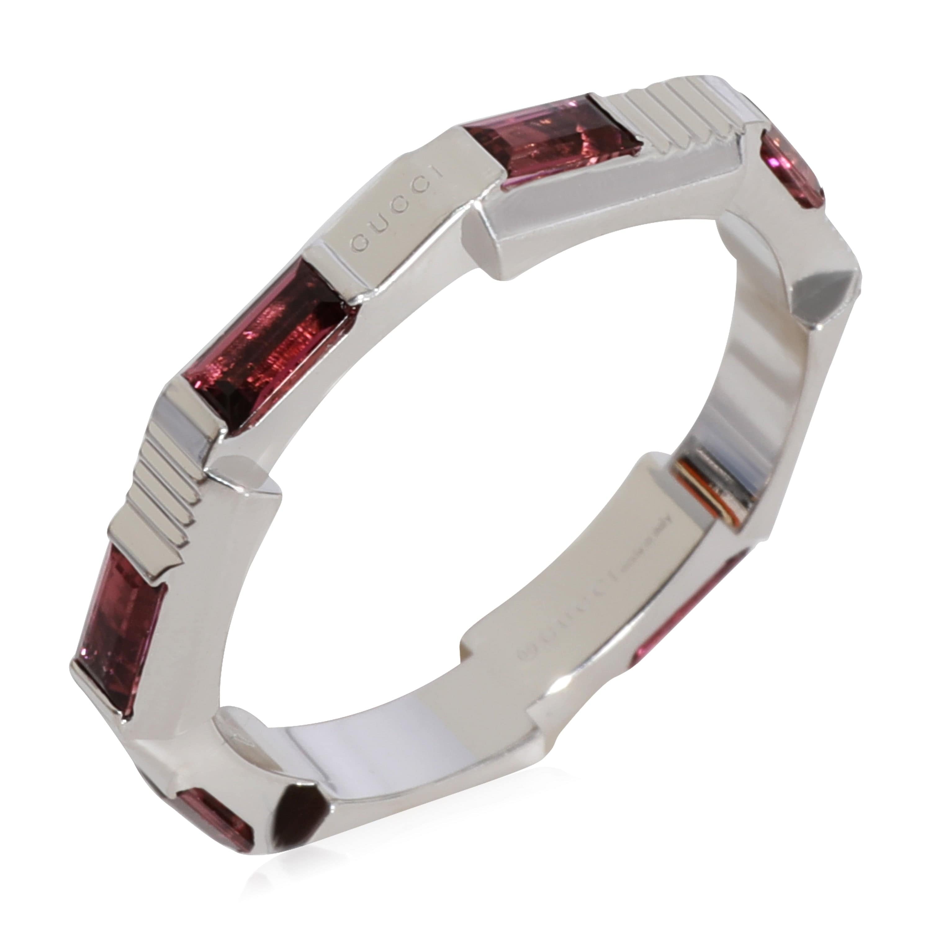 Gucci Gucci Link to Love Rubelite Band in 18K White Gold