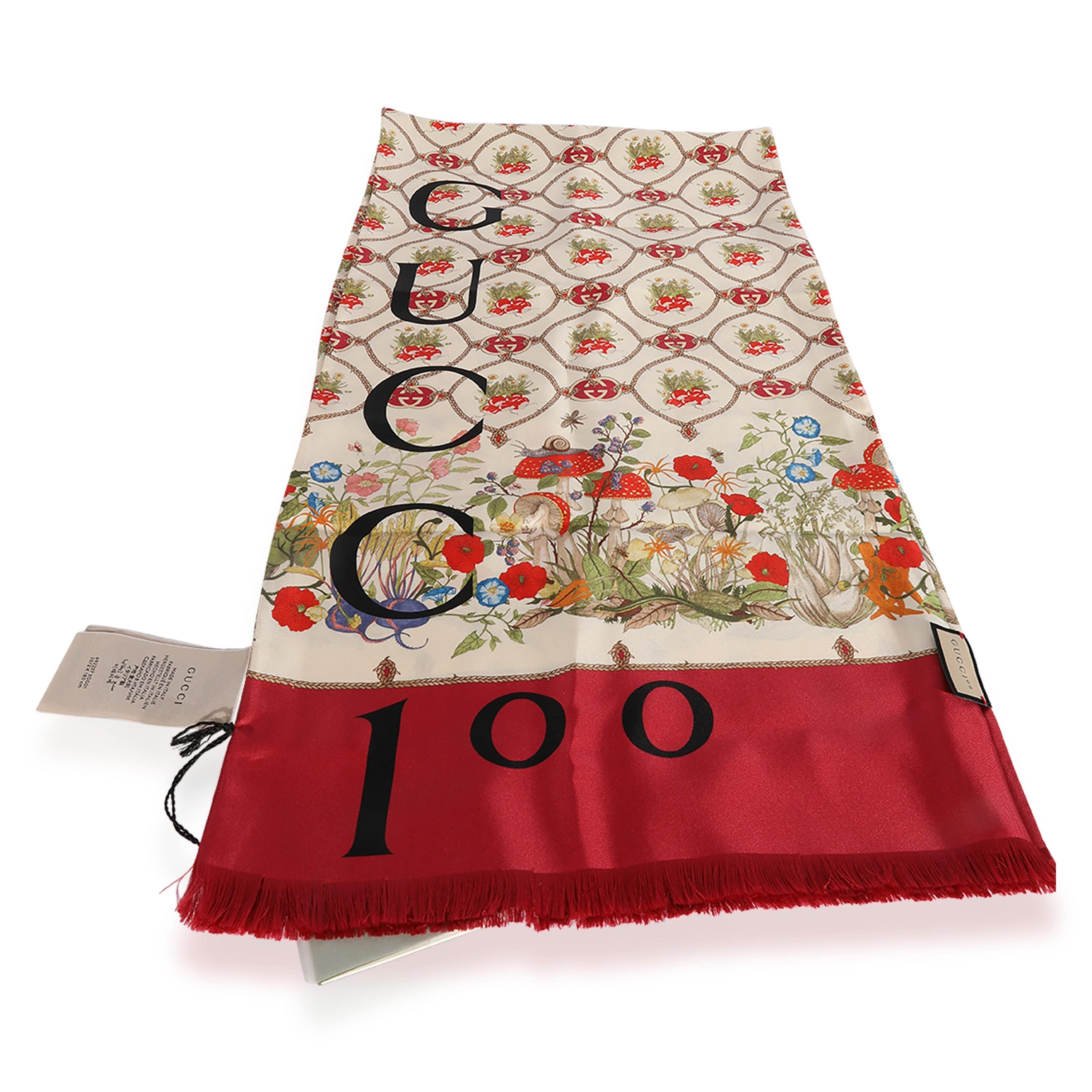 Gucci Gucci Multicolor Silk Centennial Year Of The Tiger Scarf