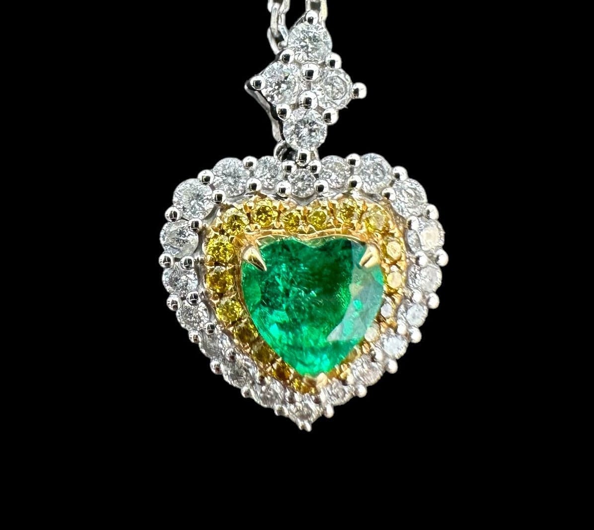 GX Emerald Heart & Diamond necklace