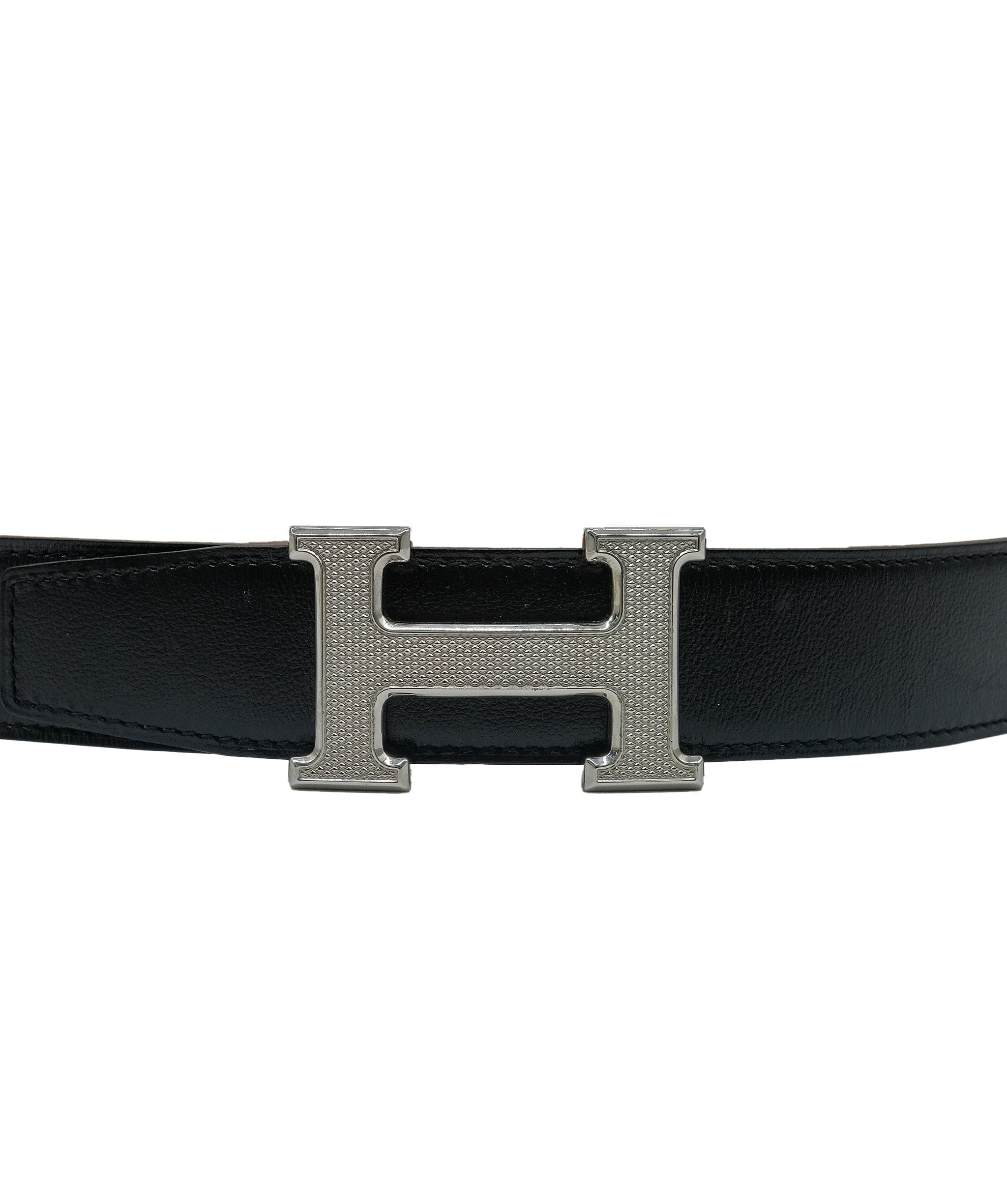 Hermès Hermes Belt Black leather with PHW Buckle RJC3317