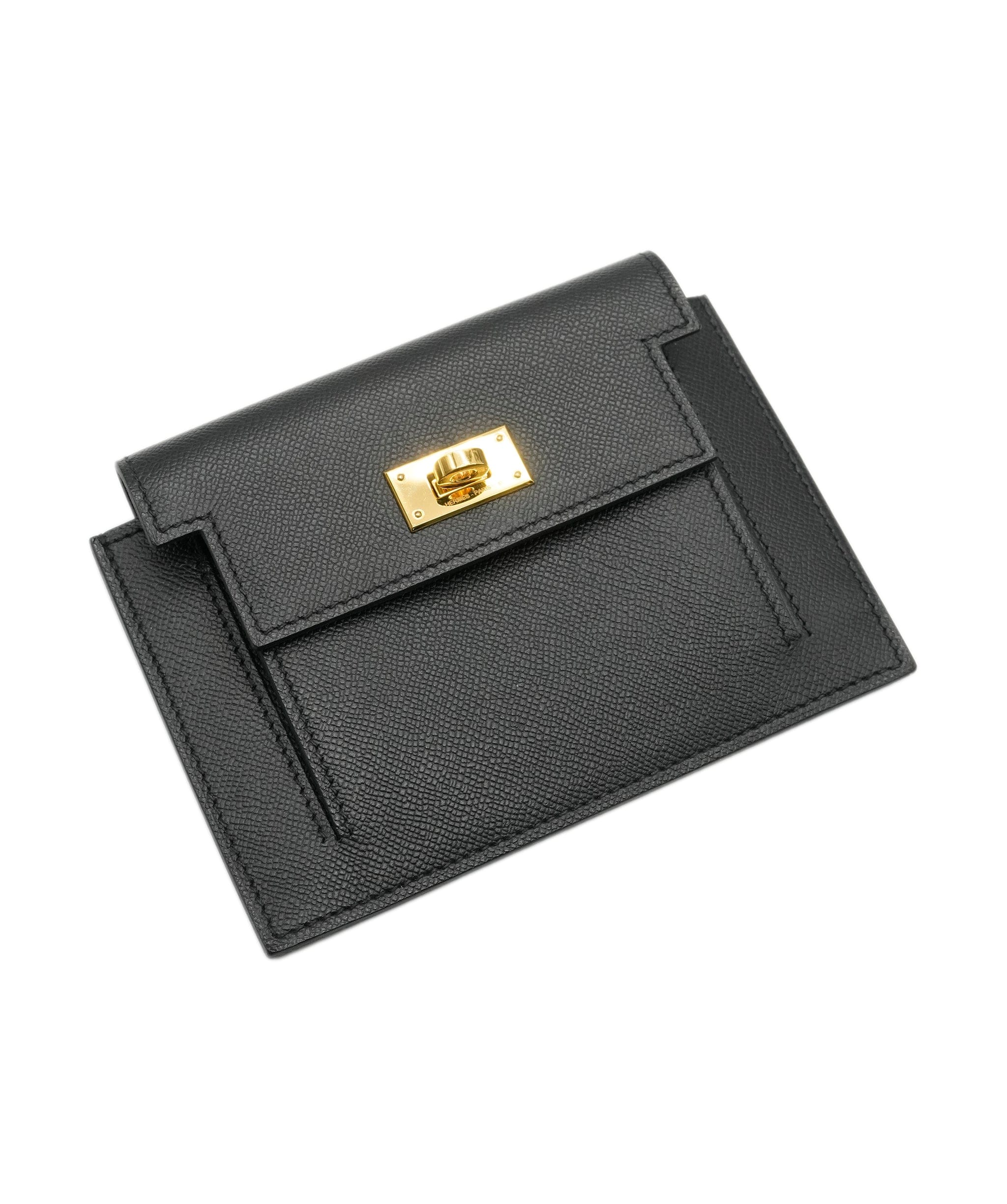 Hermès Hermès Black Epsom Kelly Pocket Compact Wallet ABC0512