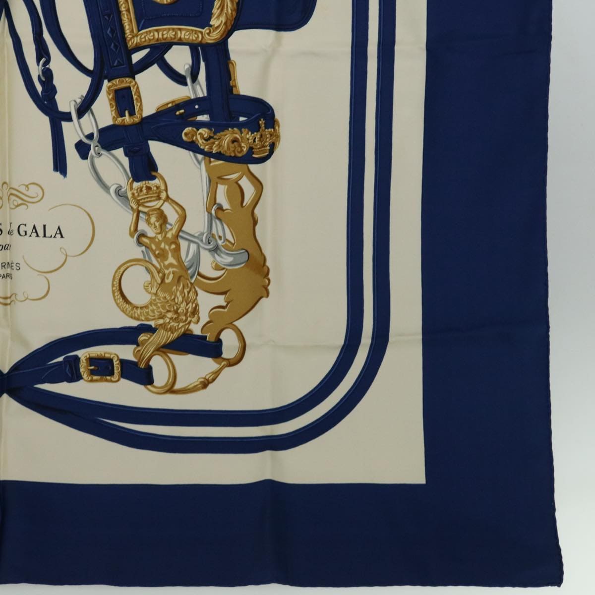 Hermès HERMES Carre 90 BRIDES de GALA Scarf Silk Blue Auth am5973 DXBS0699