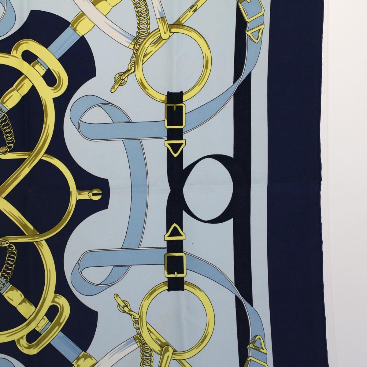 Hermès HERMES Carre 90 Eperon d'or Tellier Scarf Silk
 Blue Auth fm2641 DXBS0614