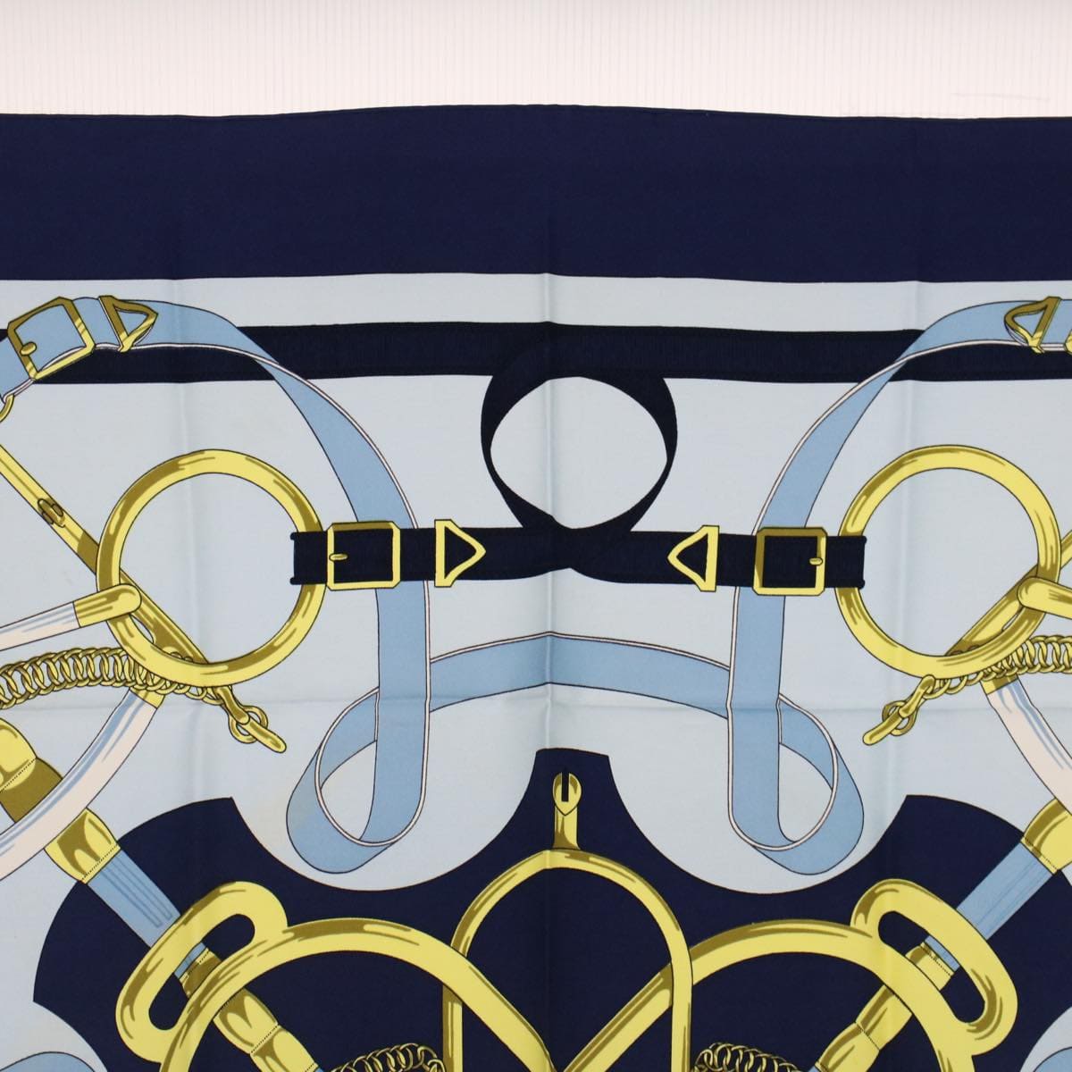 Hermès HERMES Carre 90 Eperon d'or Tellier Scarf Silk
 Blue Auth fm2641 DXBS0614