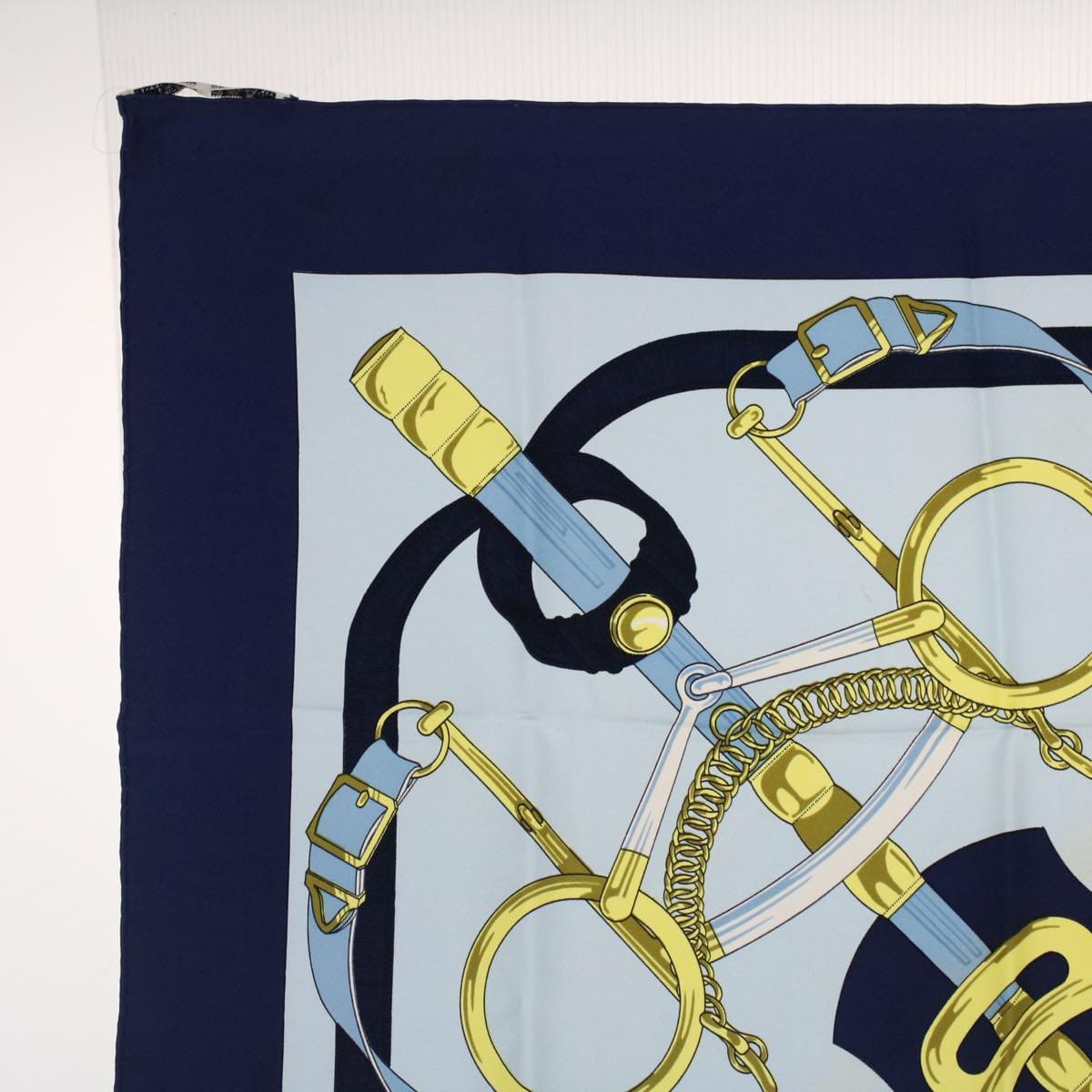 Hermès HERMES Carre 90 Eperon d'or Tellier Scarf Silk
 Blue Auth fm2641 DXBS0614