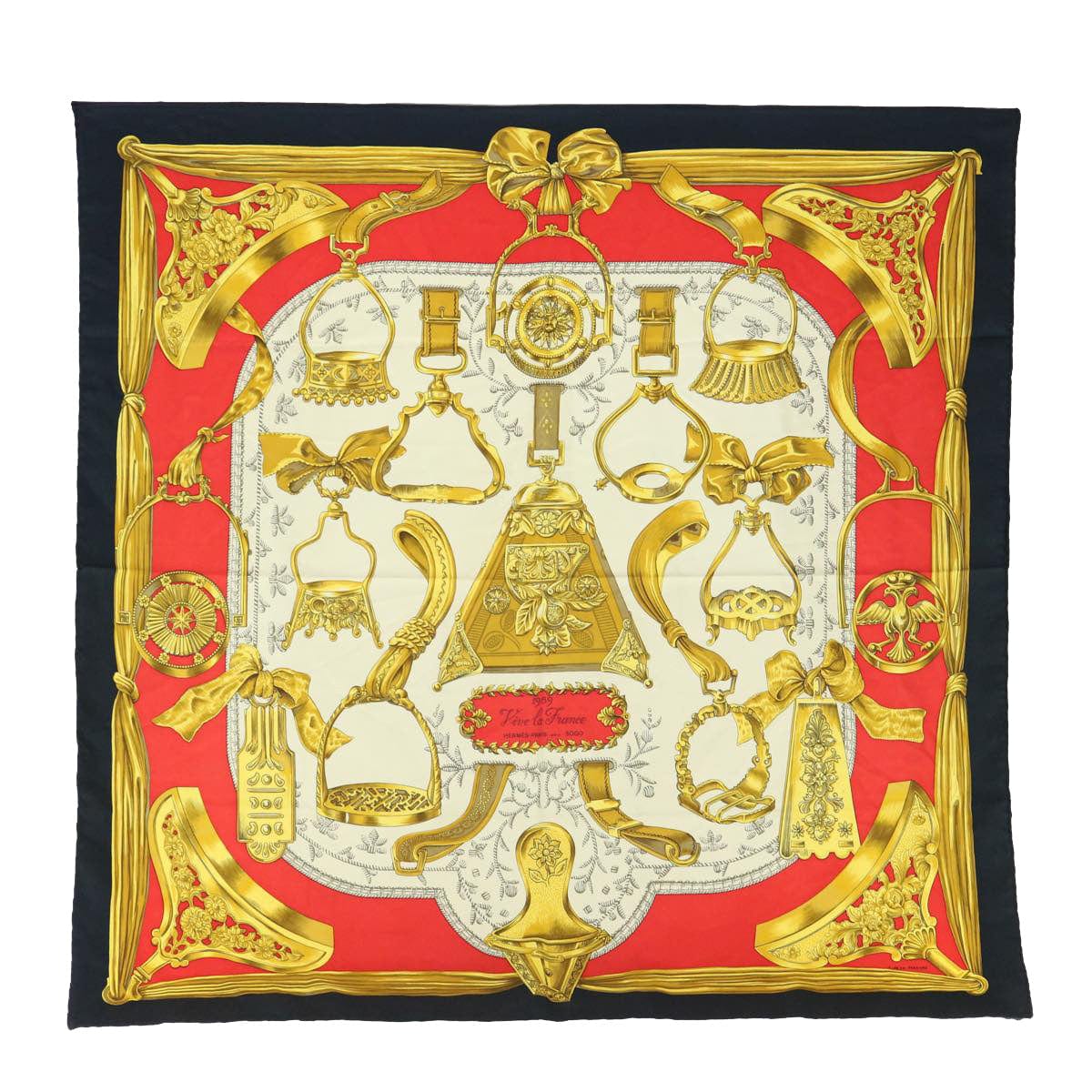 Hermès HERMES Carre 90 ETRIERS Scarf Silk Yellow Auth ar11064 DXBS0616