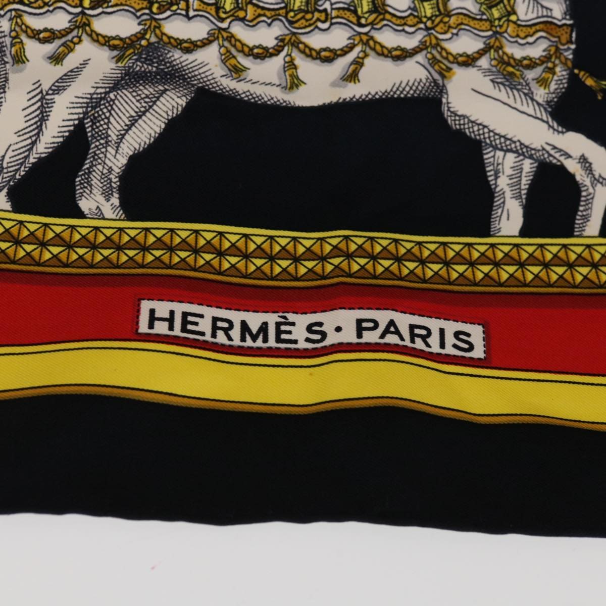 Hermès HERMES Carre 90 GRAND APPARAT Scarf Silk Navy Red Auth 64884 DXBS0618