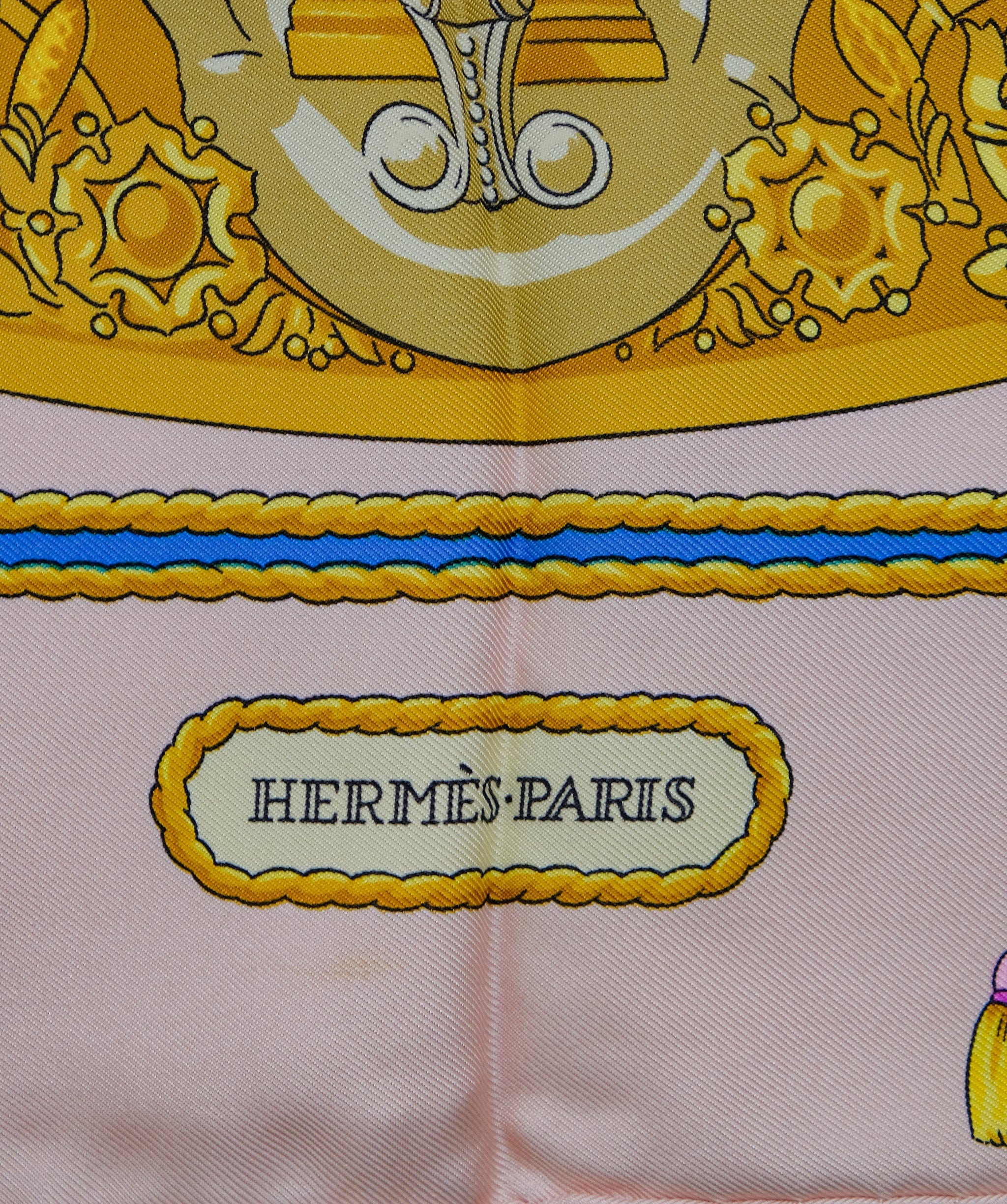 Hermès HERMES Carre 90 Scarf '"'HOMMAGE ACHARLES GARNIER"" Silk Pink Auth bs14777 DXBS0370