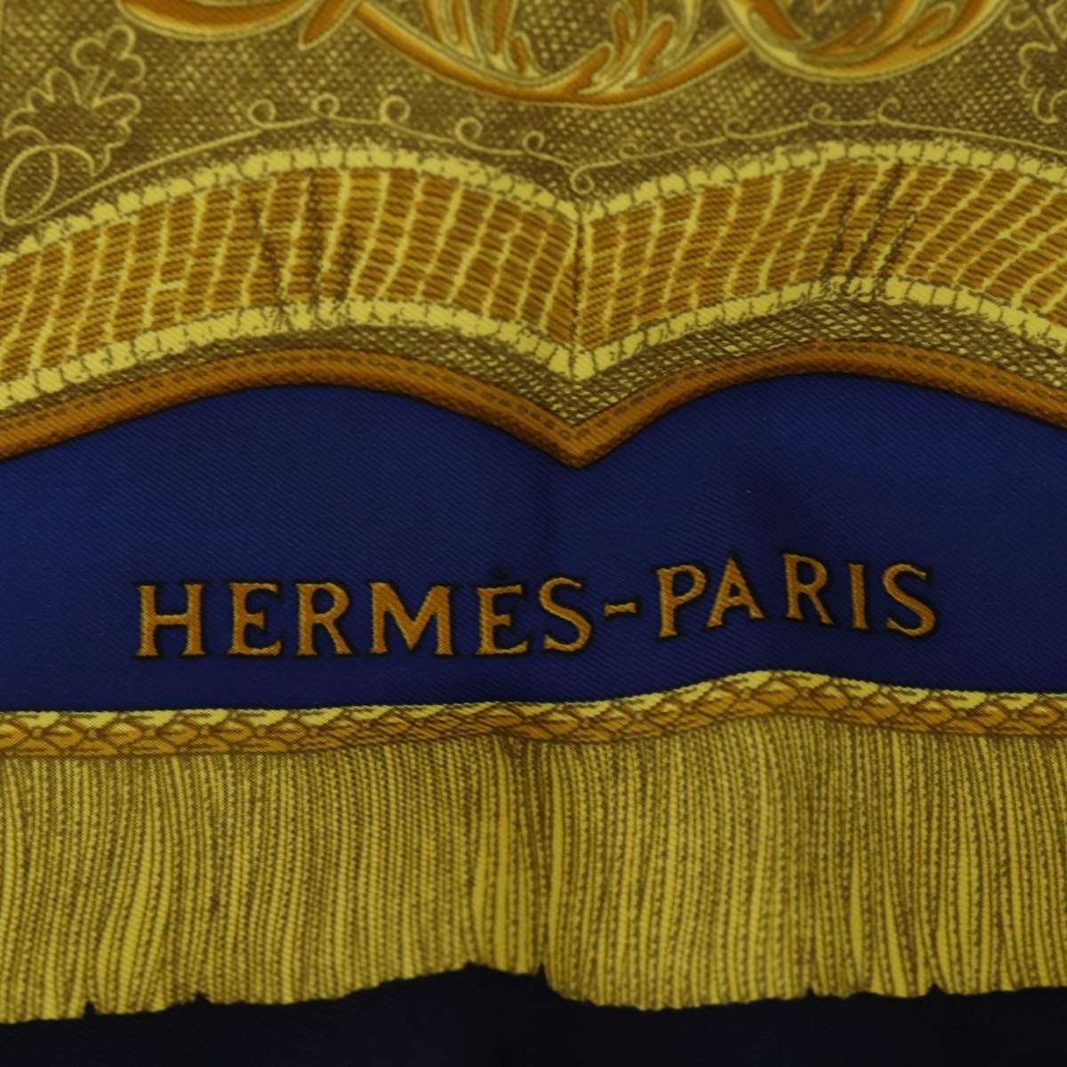 Hermès HERMES Carre 90 Scarf Silk Blue Auth bs14201 DXBS0691