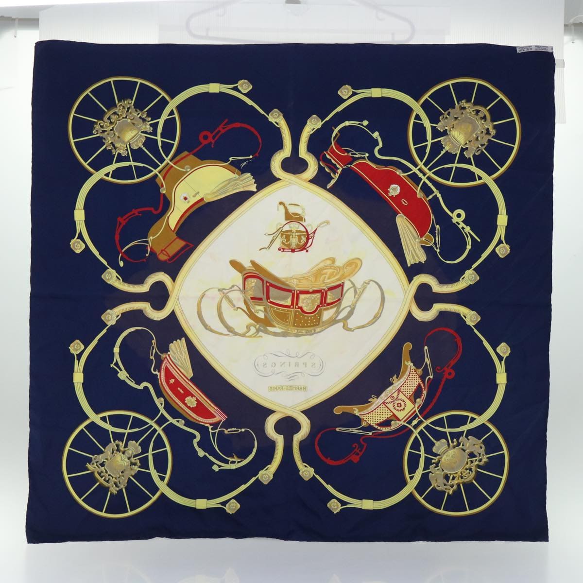 Hermès HERMES Carre 90 SPRINGS Scarf Silk Navy Auth yb299 DXBS0625