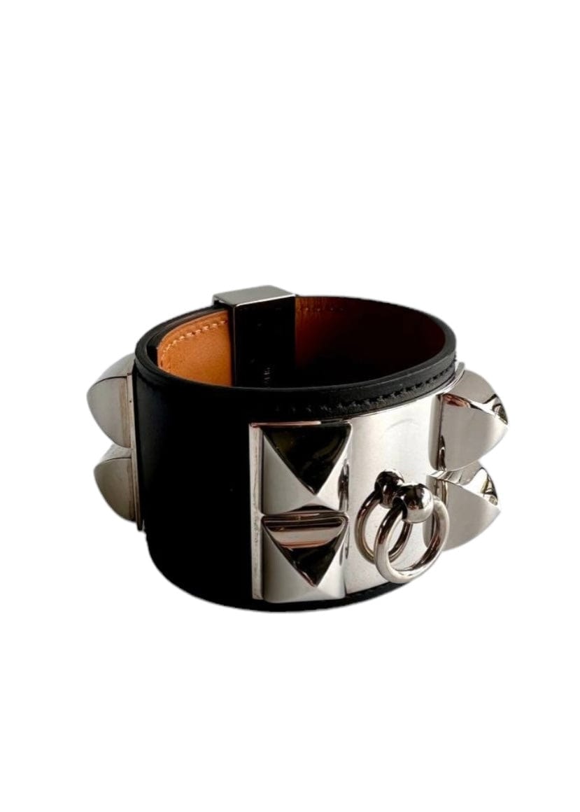 Hermès Hermès CDC Bracelet Black Swift PHW #N SKC1809