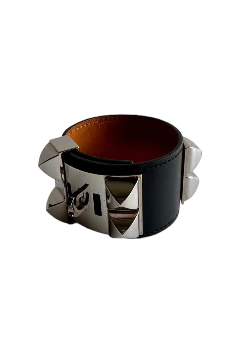 Hermès Hermès CDC Bracelet Black Swift PHW #N SKC1809