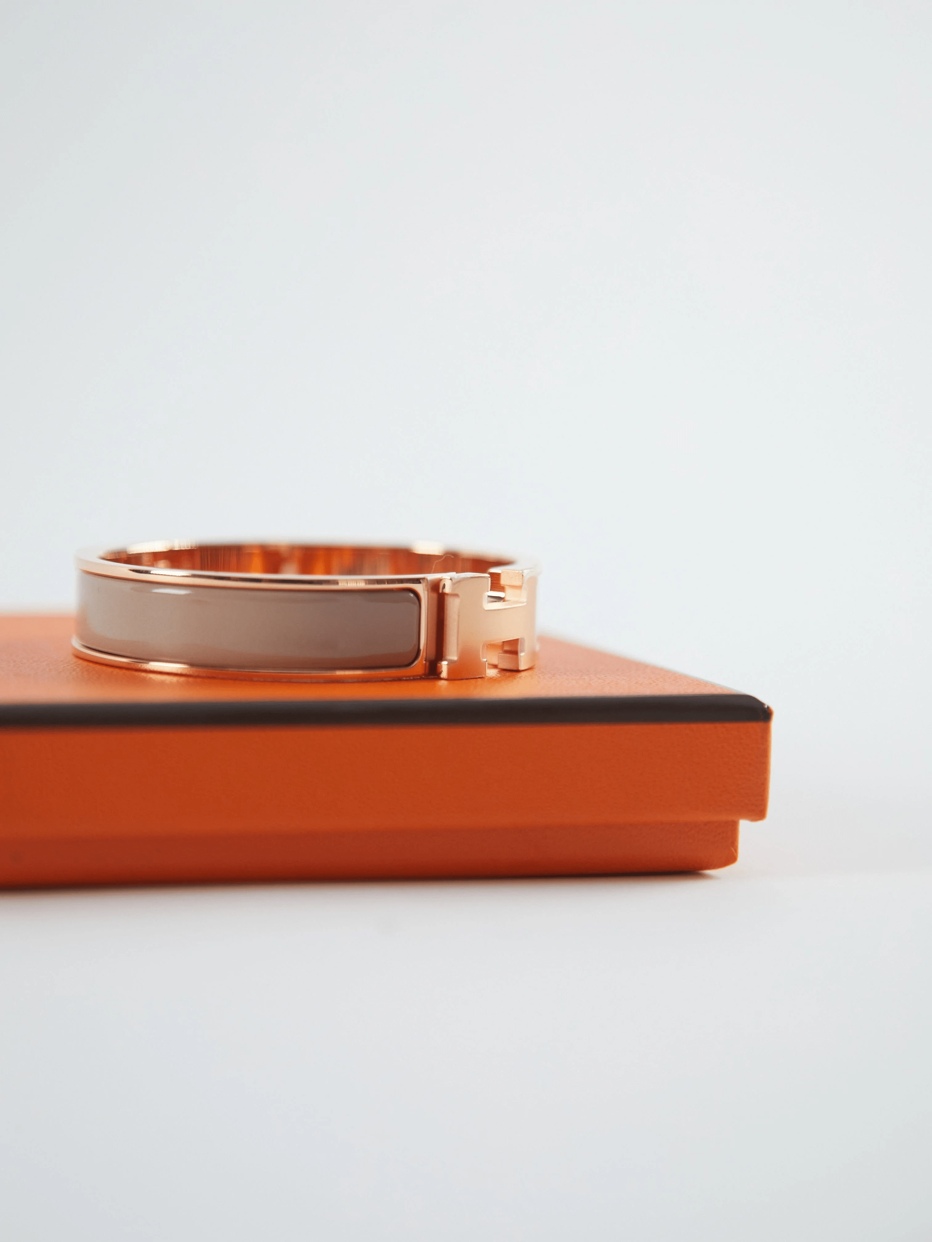 Hermes HERMÈS CLIC H BRACELET PM Marron Glace & Rose Gold