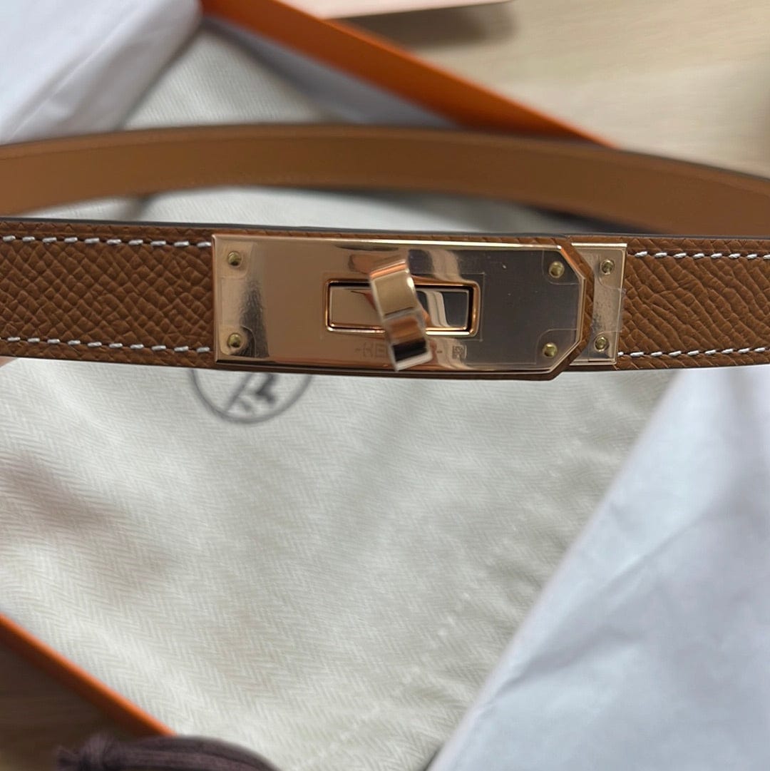 Hermès Hermes gold kelly belt with RGHW - AJC0504