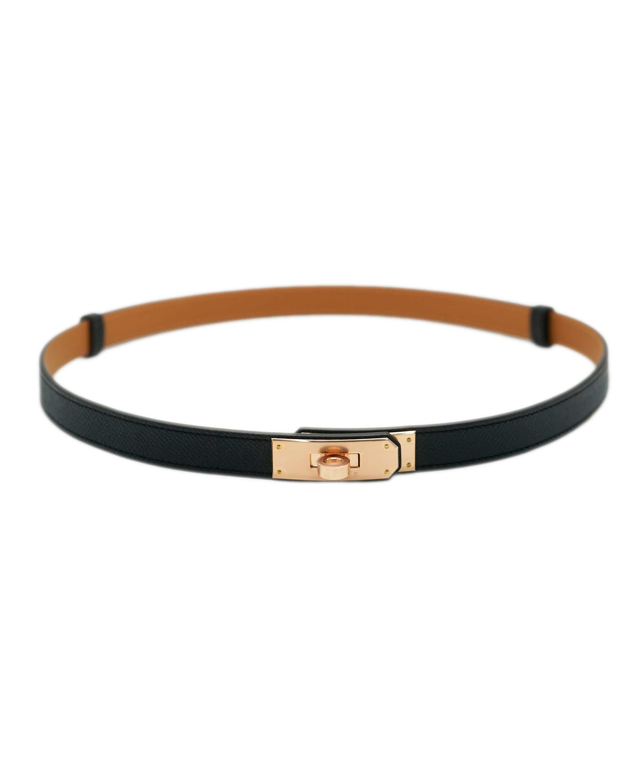 Hermès Hermès Kelly Belt Black Epsom RGHW SKL1737