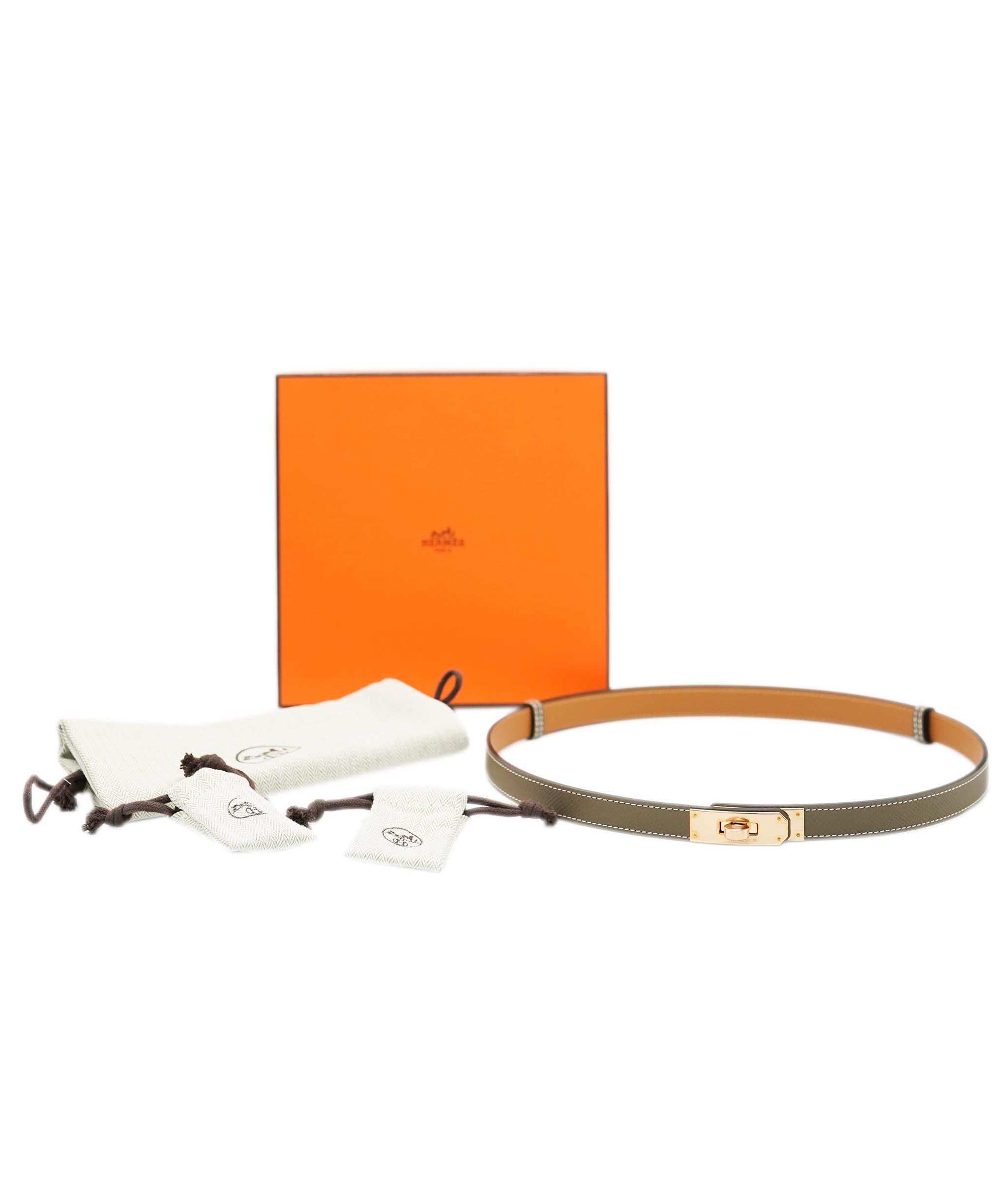 Hermès Hermès Kelly Belt Etoupe Epsom RGHW SKL1744