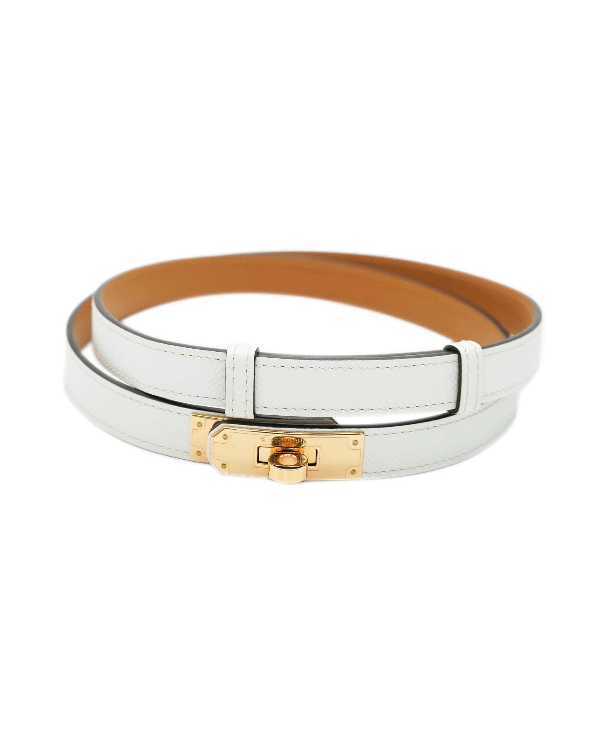 Hermès Hermès Kelly Belt White Epsom RGHW #B SKC1805