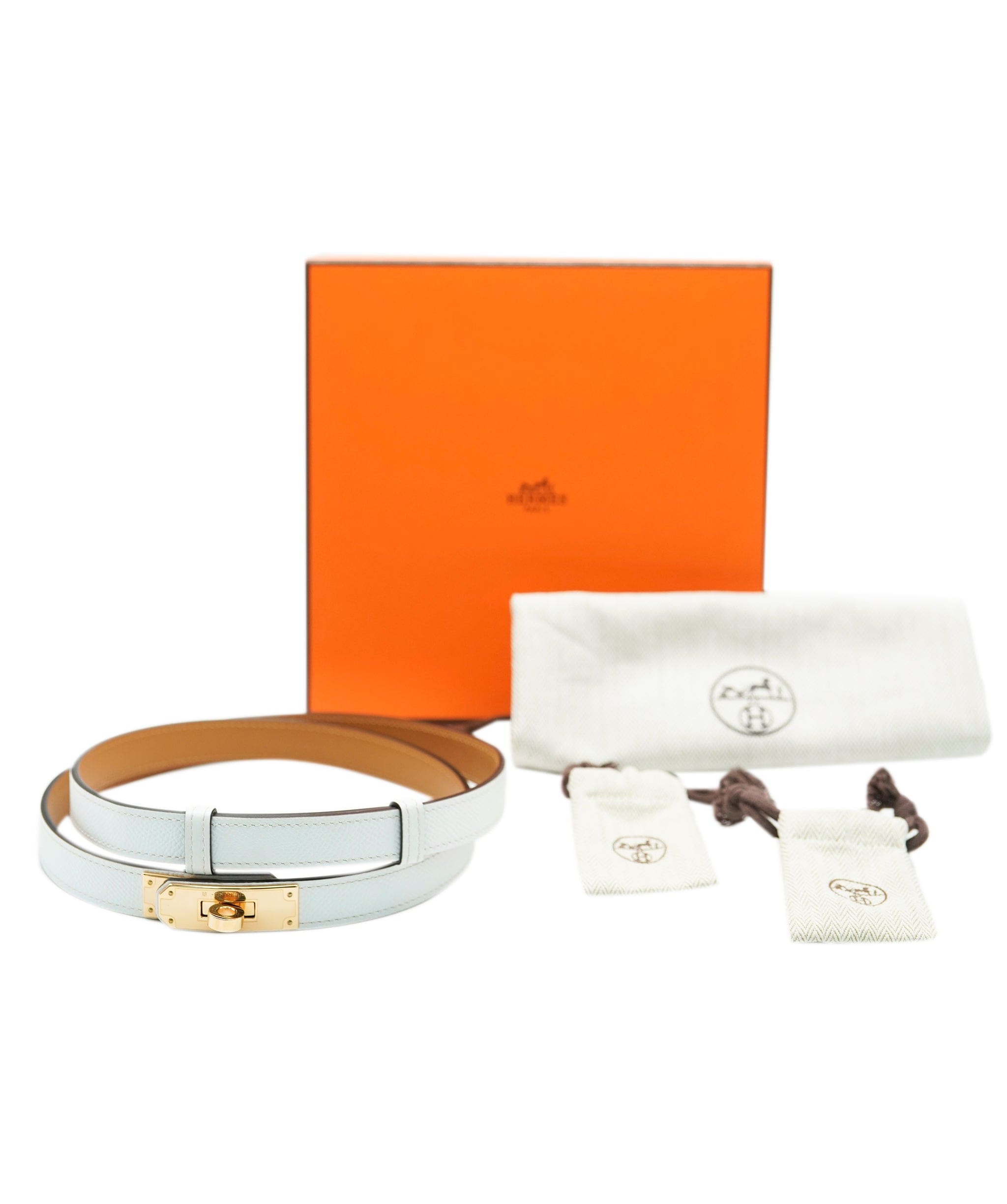 Hermès Hermes Kelly Belt White GHW ALC1302