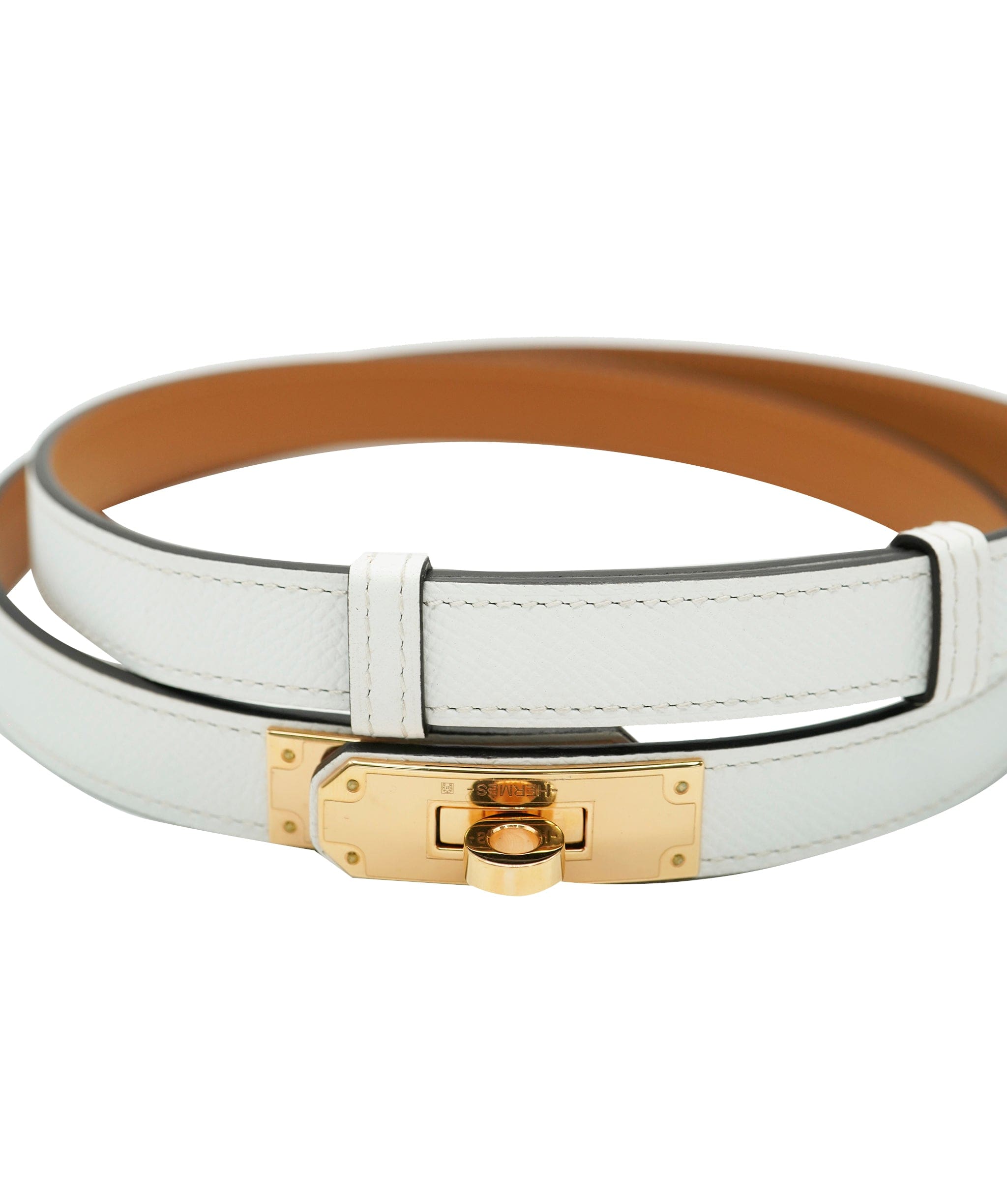 Hermès Hermes Kelly Belt White GHW ALC1302