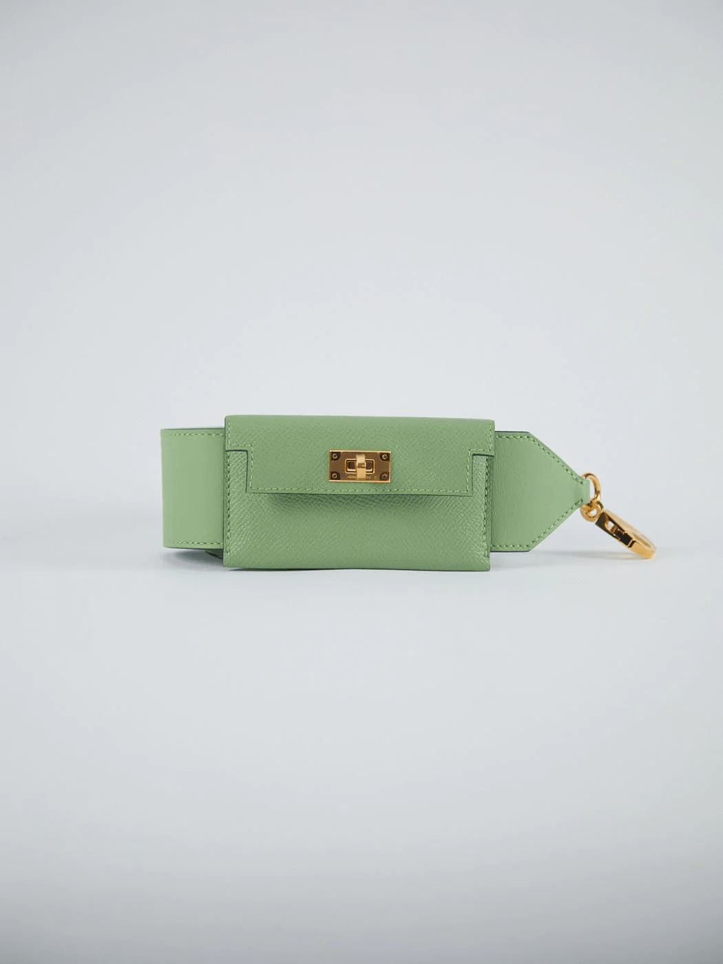 Hermes HERMÈS KELLY POCKET STRAP 85CM VERT CRIQUET Epsom and Swift Leather With Gold Hardware