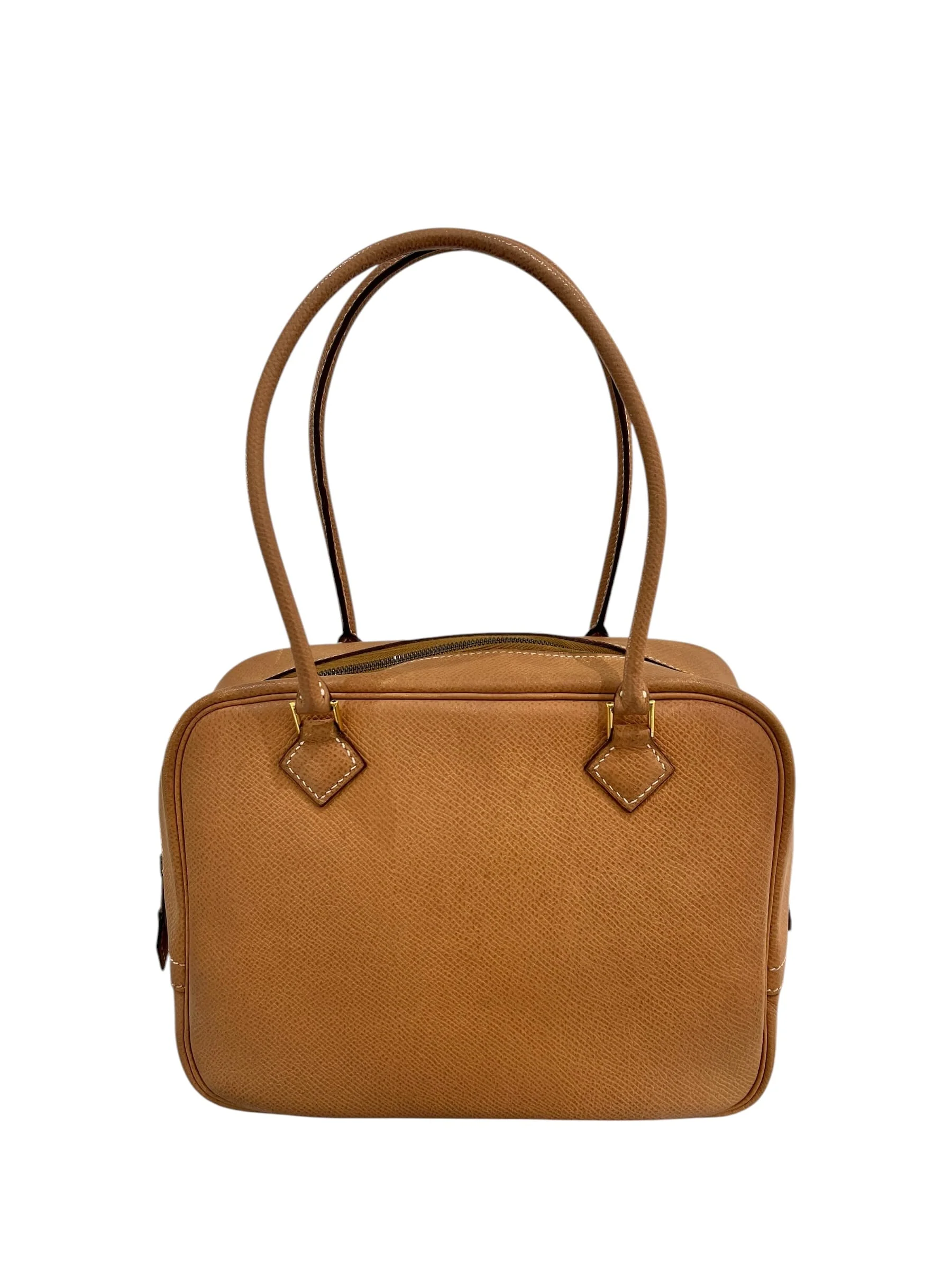 Hermès Hermes Mini Plume 20cm Natural Courchevel GHW #X 1994 SKCH4162