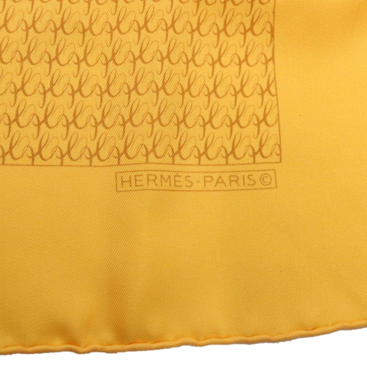 Hermès HERMES Scarf Silk 2Set Yellow Gray Auth ac1017 DXBS0723