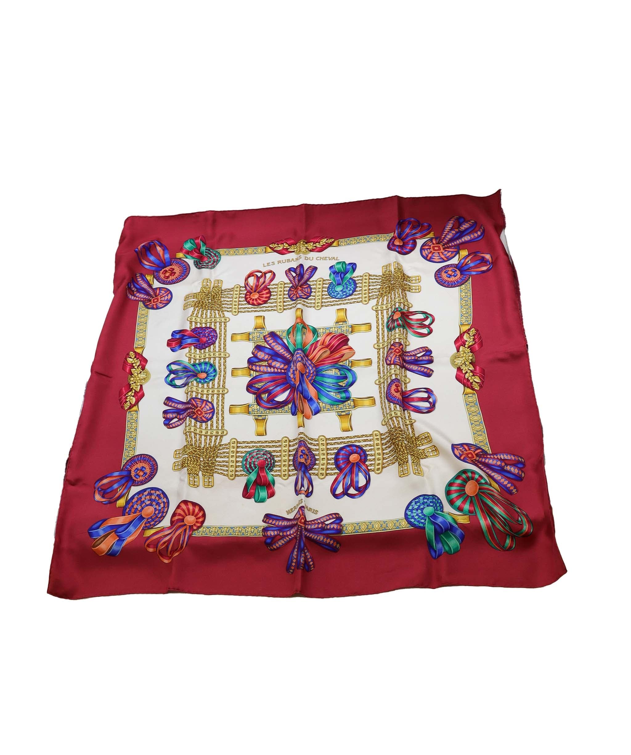 Hermès Hermes Silk Scarf Burgundy AGC2028