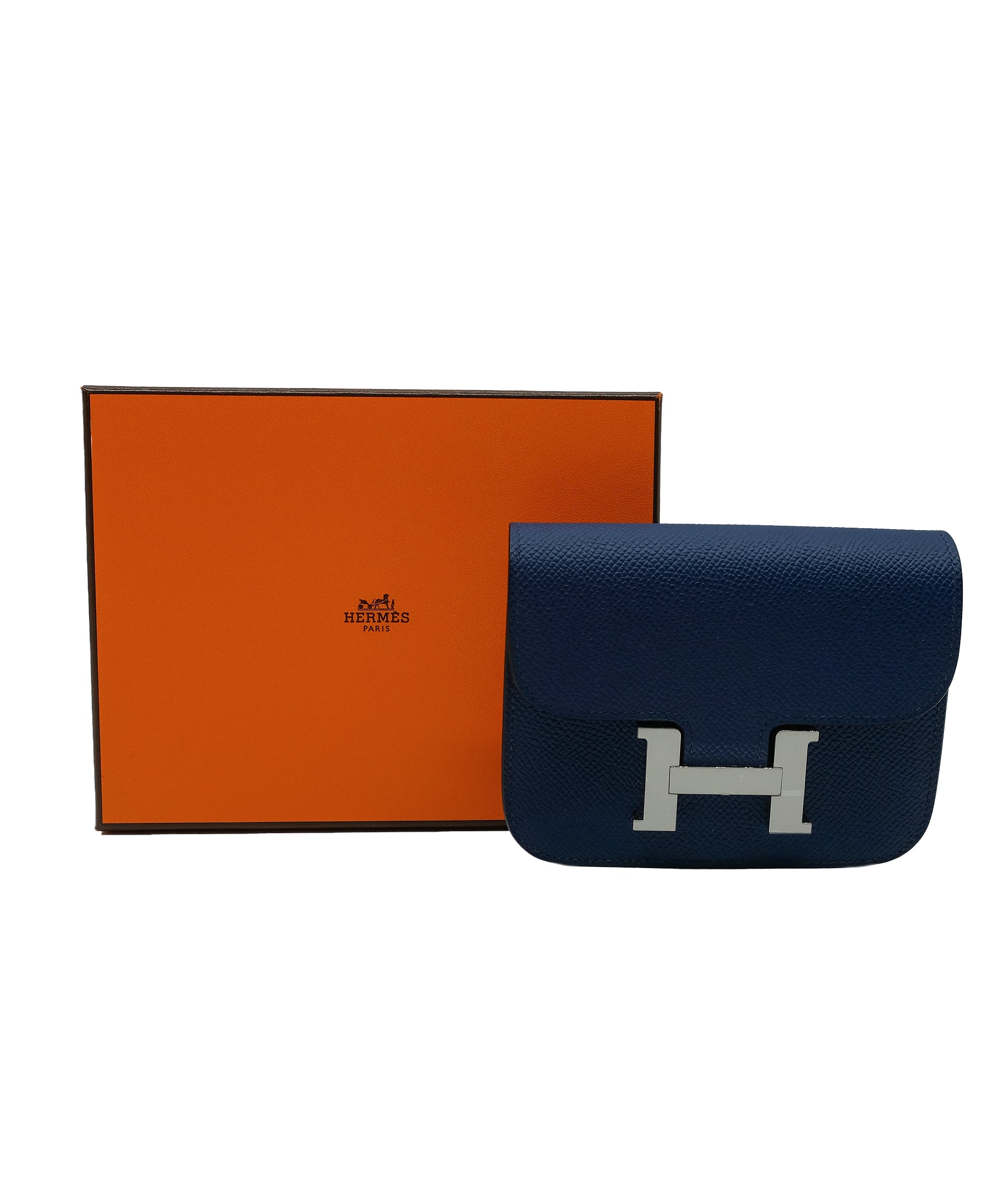 Hermès Hermes Slim Constance Navy Blue PHW Epsom Leather RJC3020