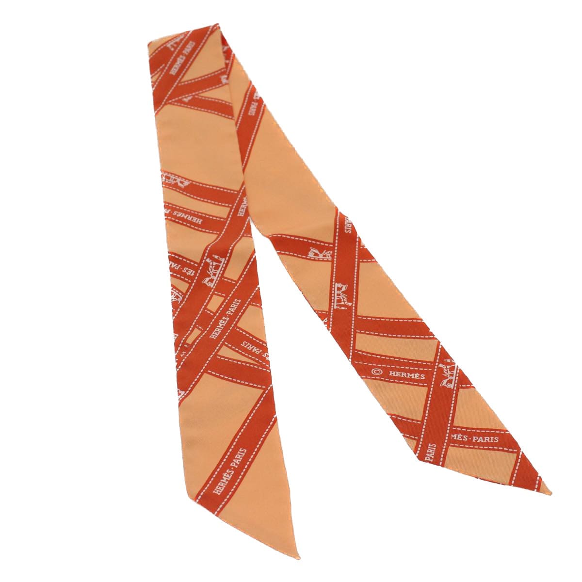 Hermès HERMES Twilly Scarf Silk Orange Auth am4865 DXBS0635