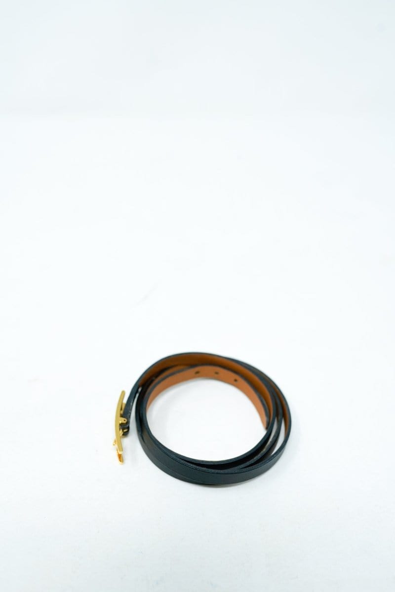 13. LP x C Hermes Black leather H Bracelet - AGL1688