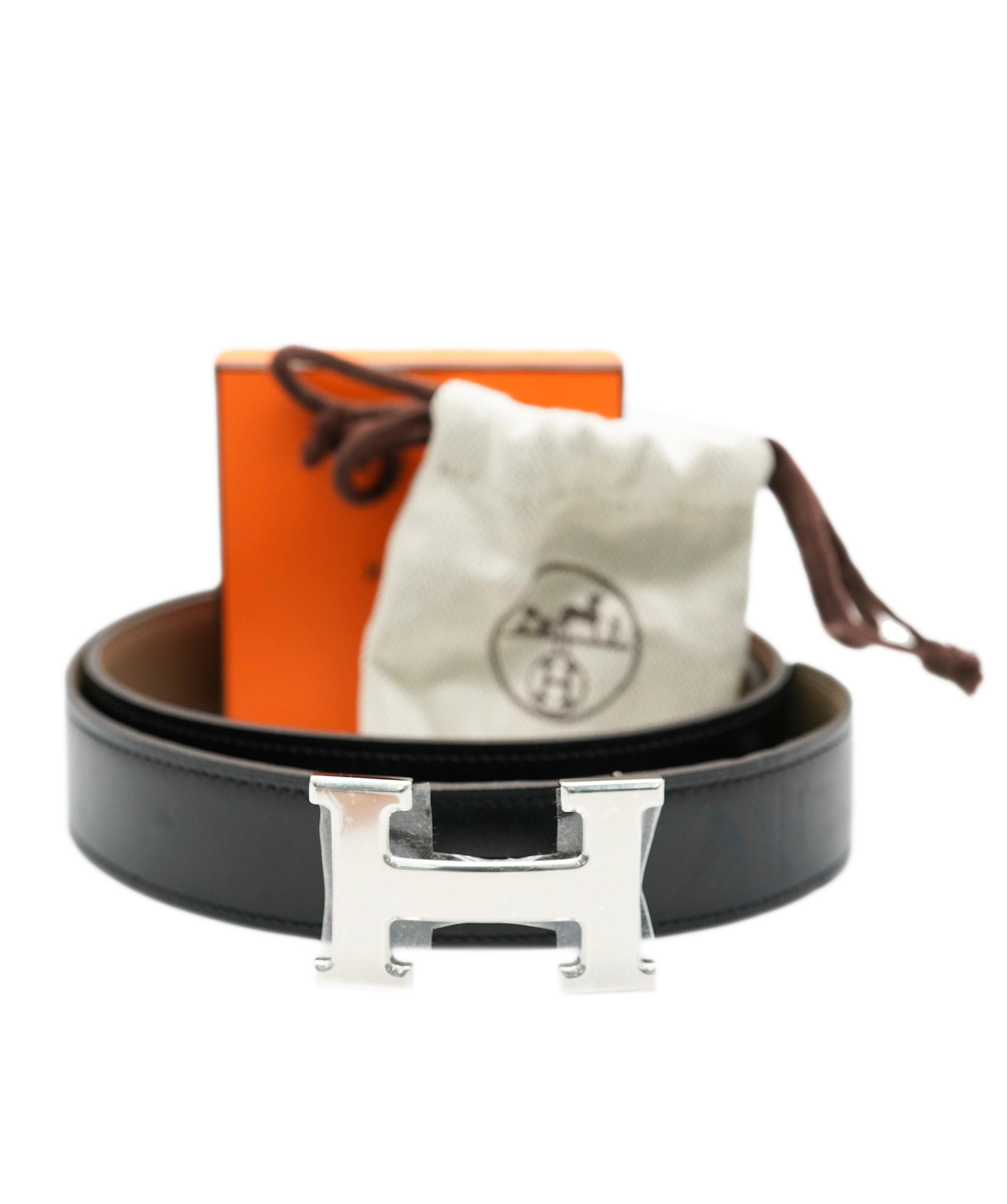 Hermès Hermes Etoupe Black Constance H Belt  ASC4197