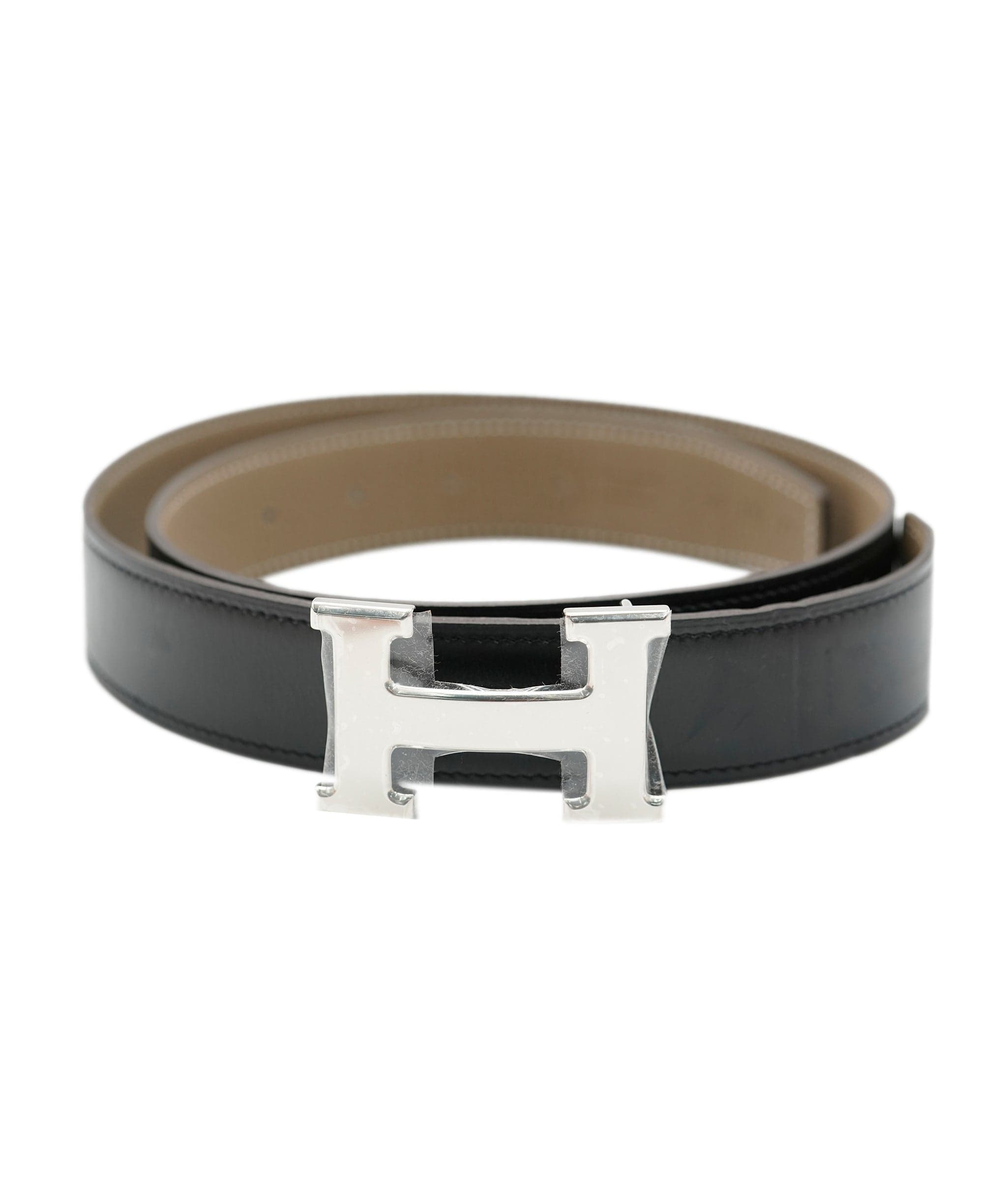 Hermès Hermes Etoupe Black Constance H Belt  ASC4197