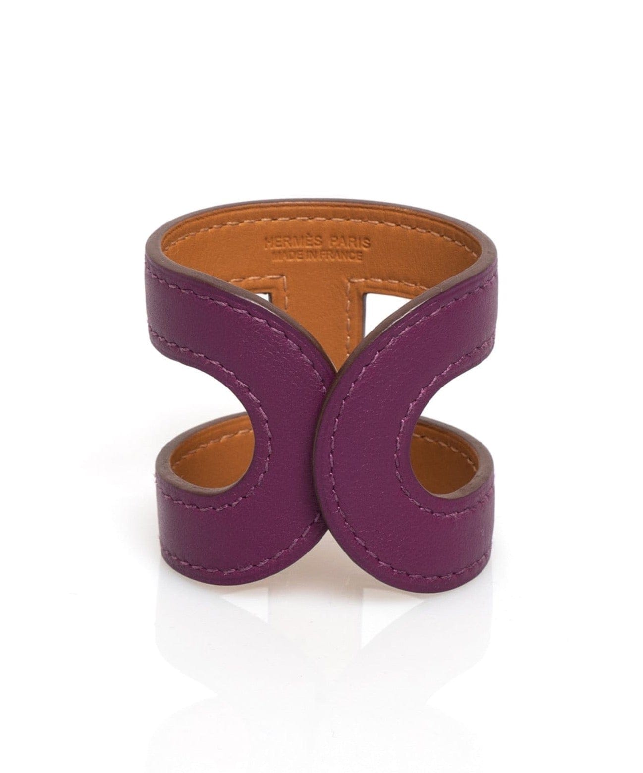 Hermès Hermes H Purple Leather Bracelet  - AWL2740