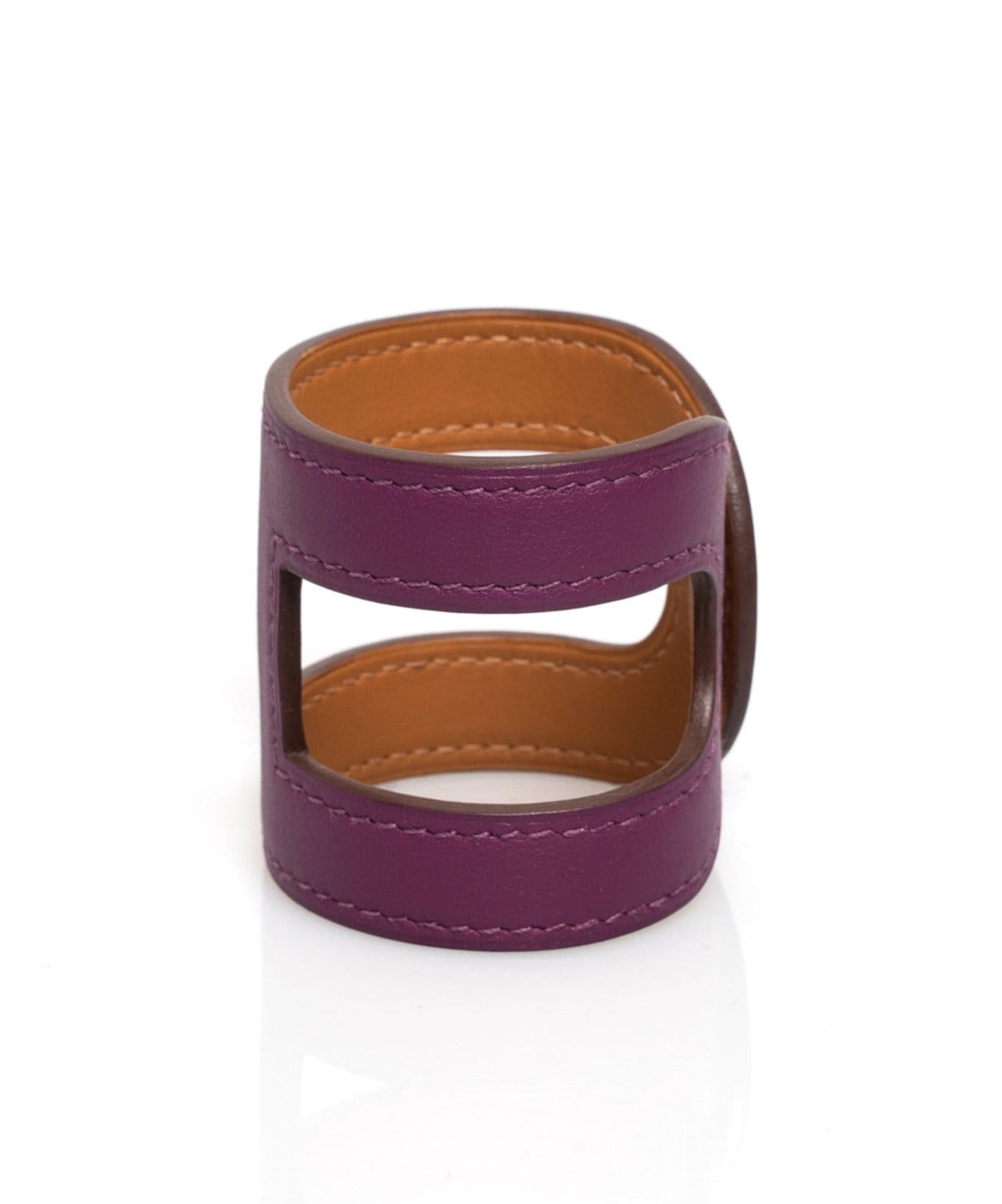 Hermès Hermes H Purple Leather Bracelet  - AWL2740