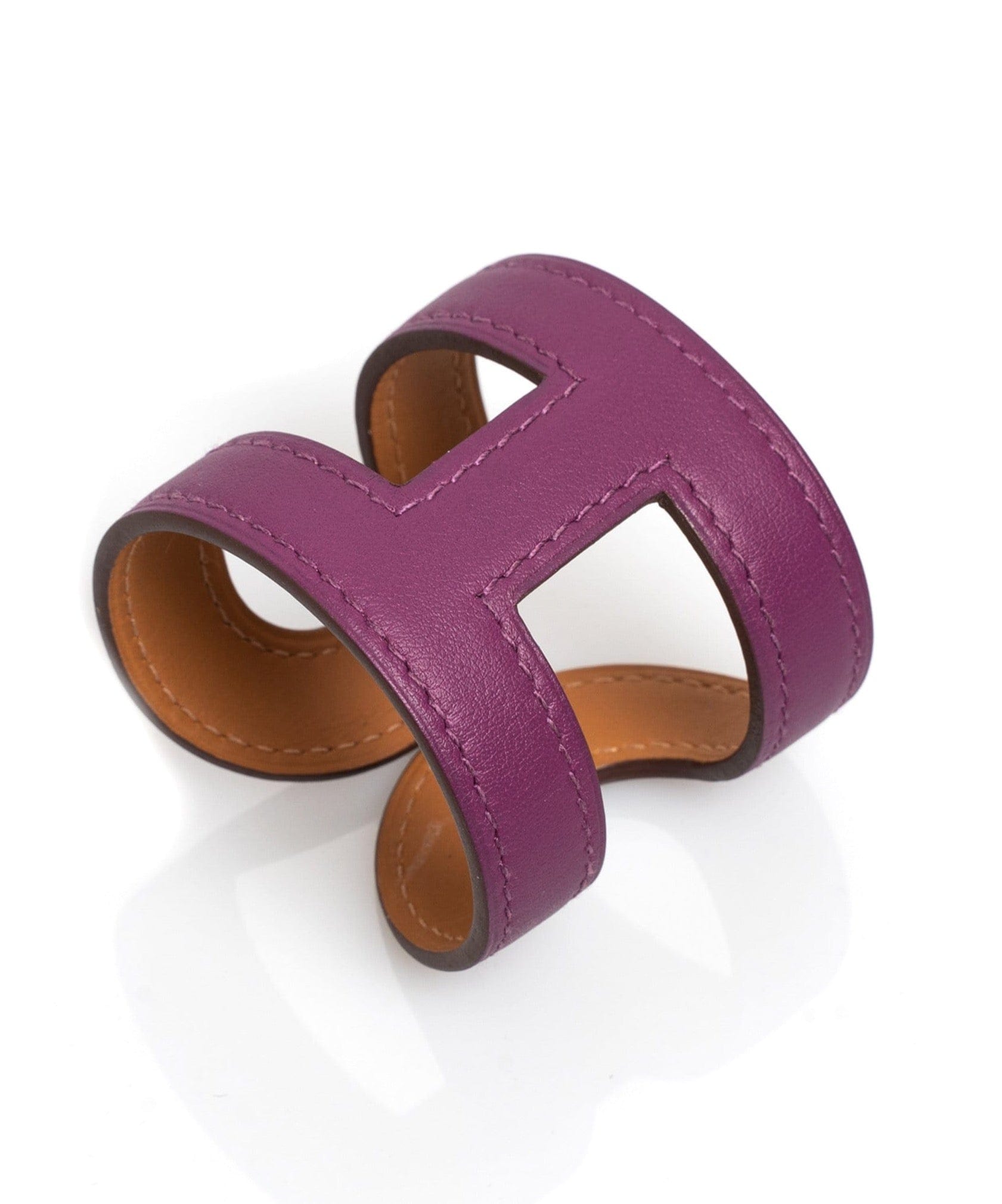 Hermès Hermes H Purple Leather Bracelet  - AWL2740