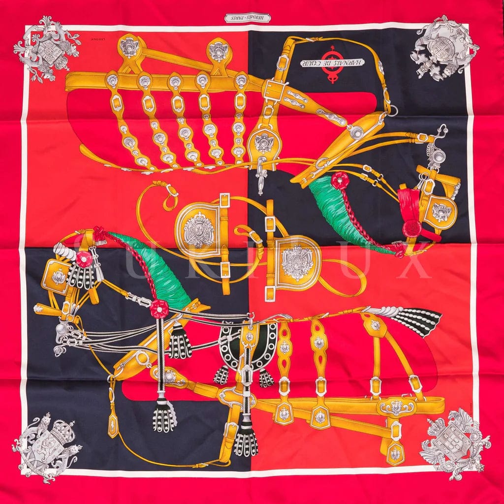 Hermès Hermès Harnais De Cour 90x90 Silk Scarf ASL9742