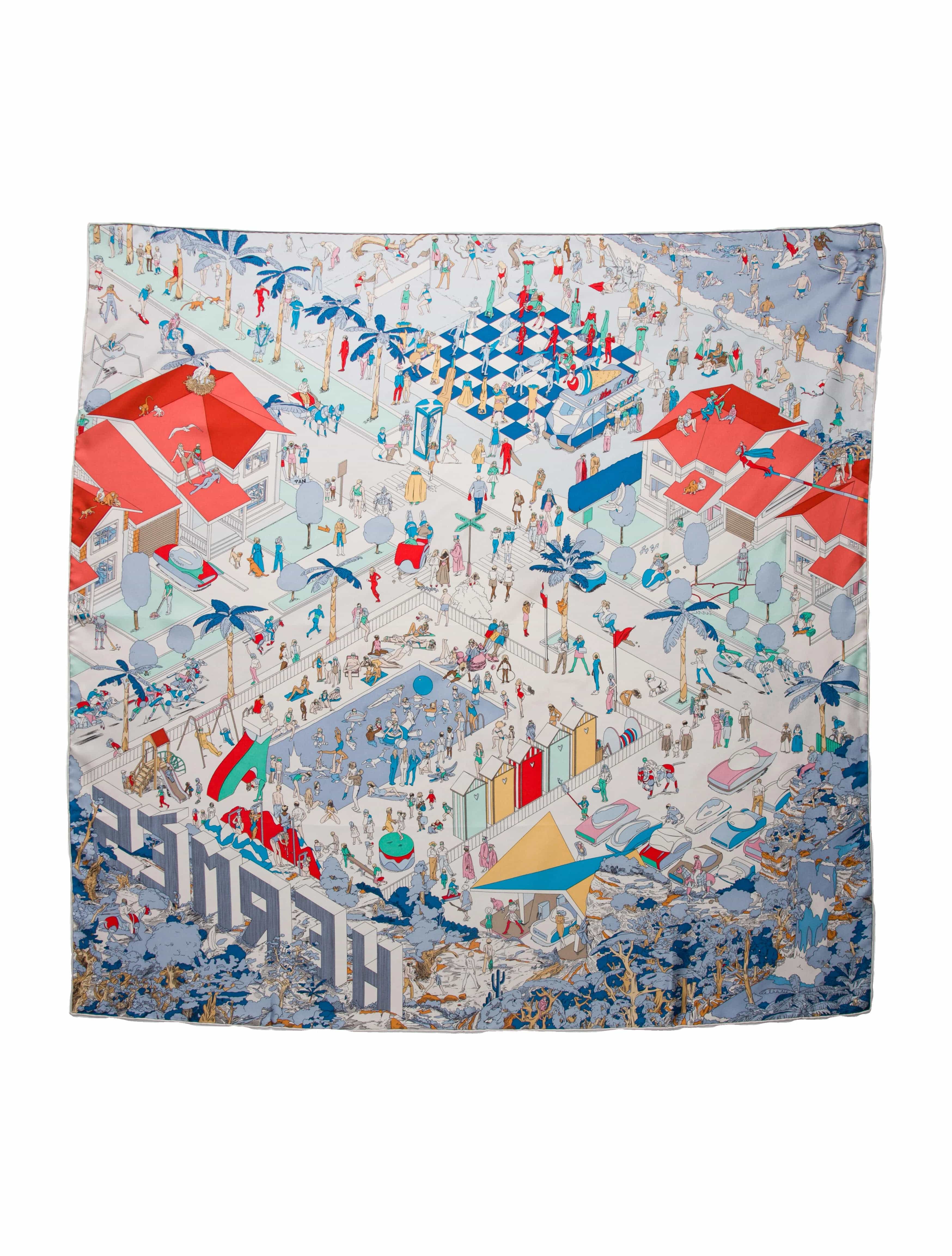 Hermès Hermes On The Beach 90x90 Silk Scarf ASL9743