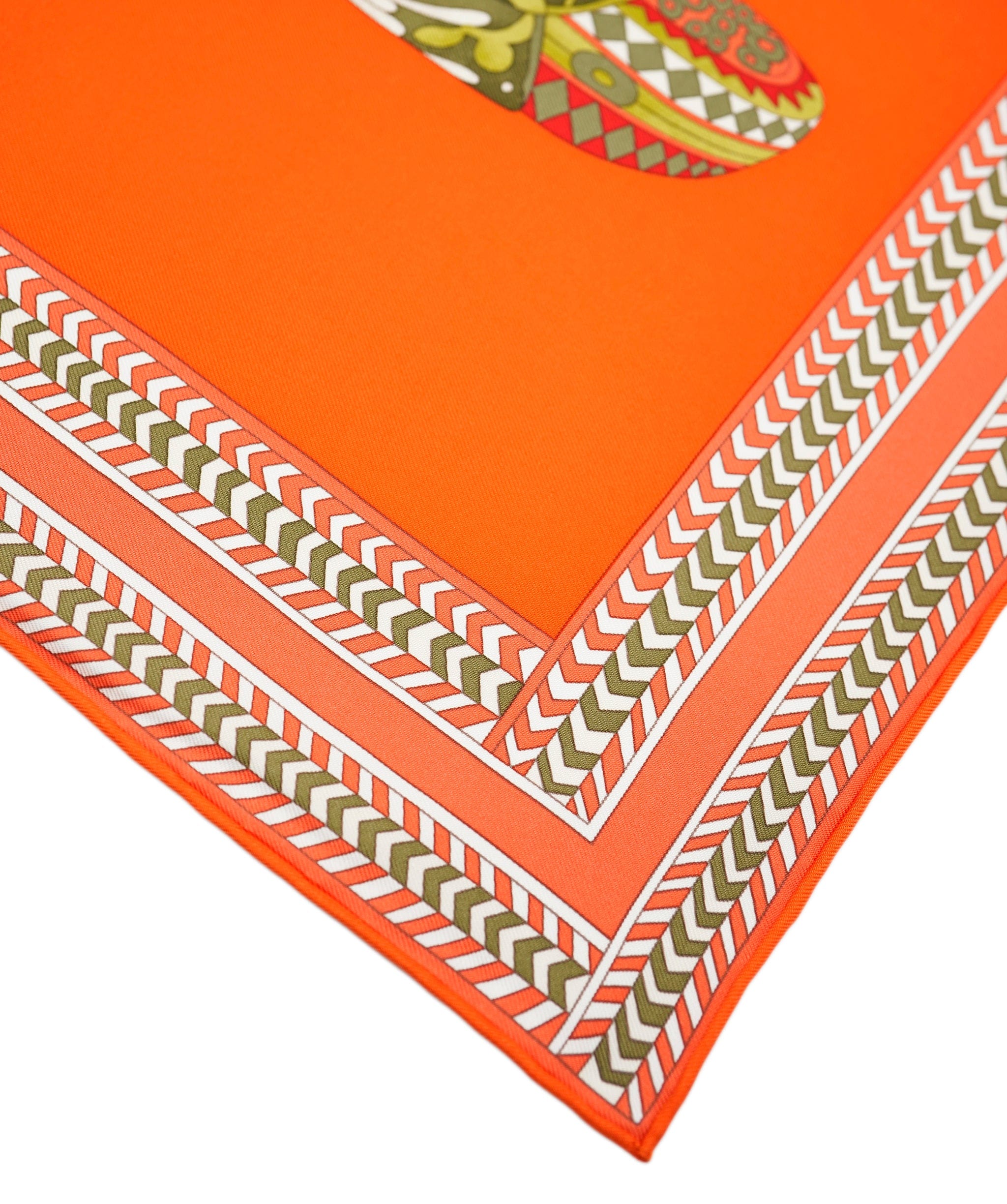 Hermès Hermès silk scarf Selle des steppes orange ASL8569