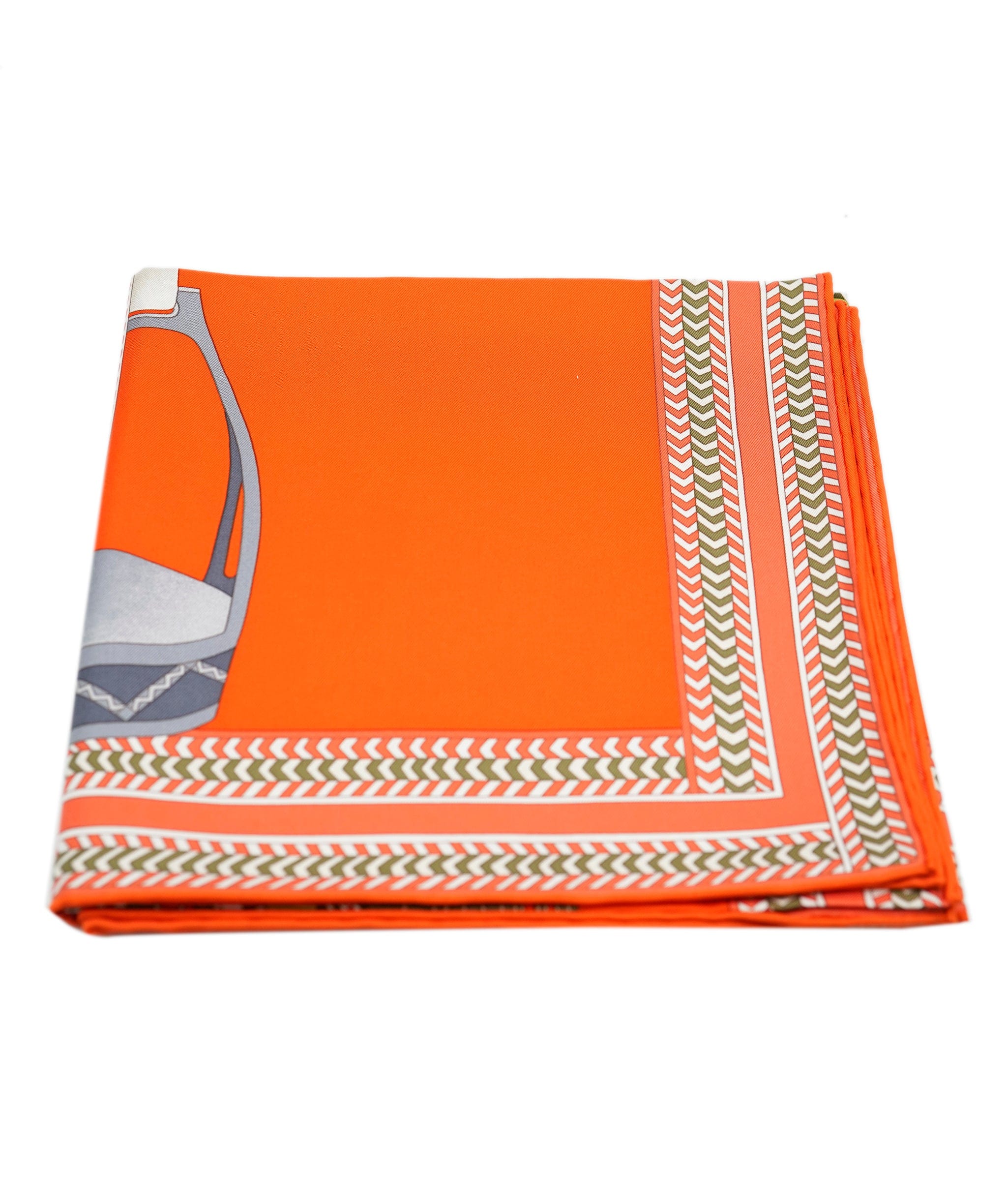 Hermès Hermès silk scarf Selle des steppes orange ASL8569