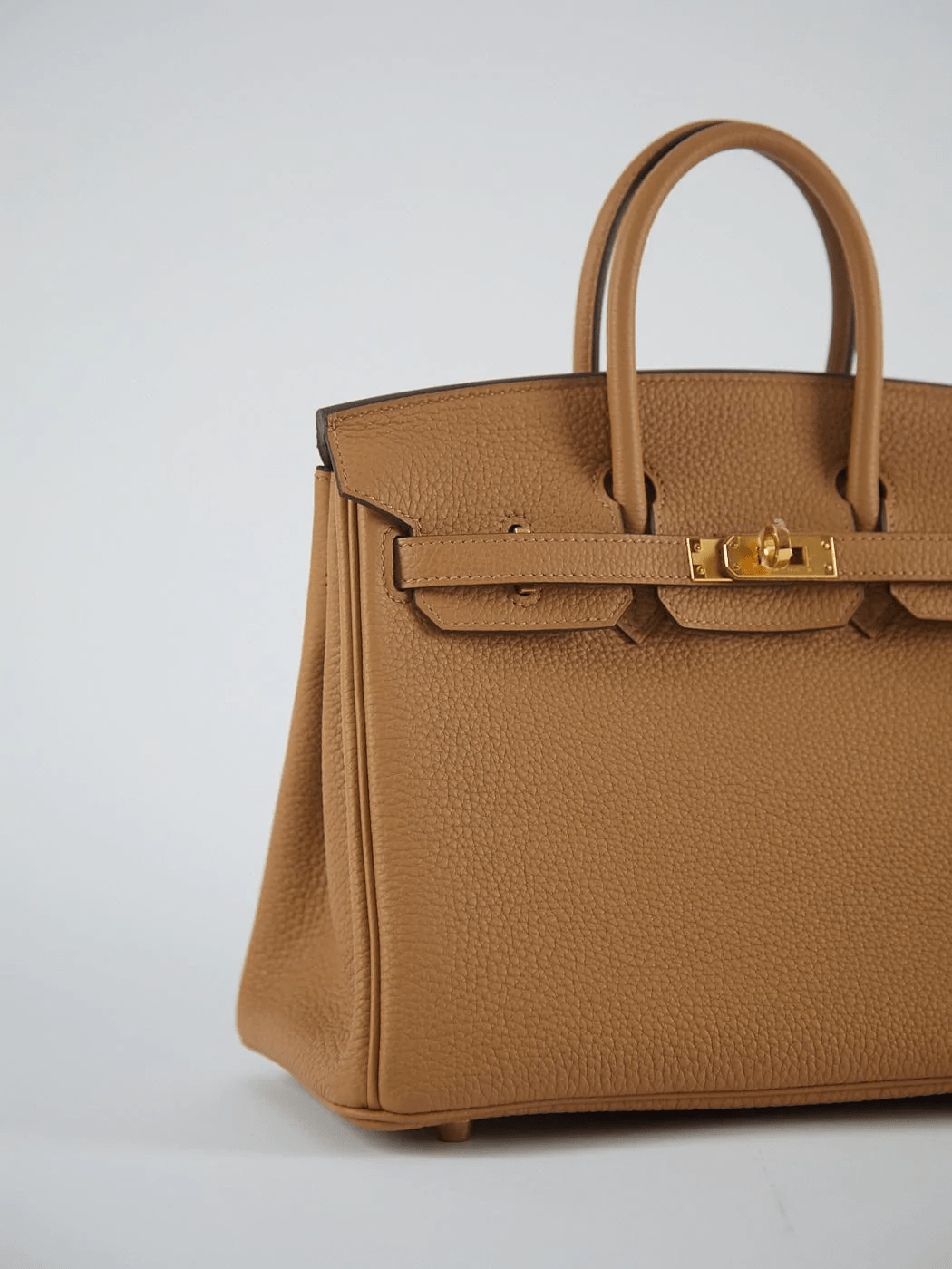 Hermès HERMÈS BIRKIN 25CM BISCUIT Togo Leather with Gold Hardware