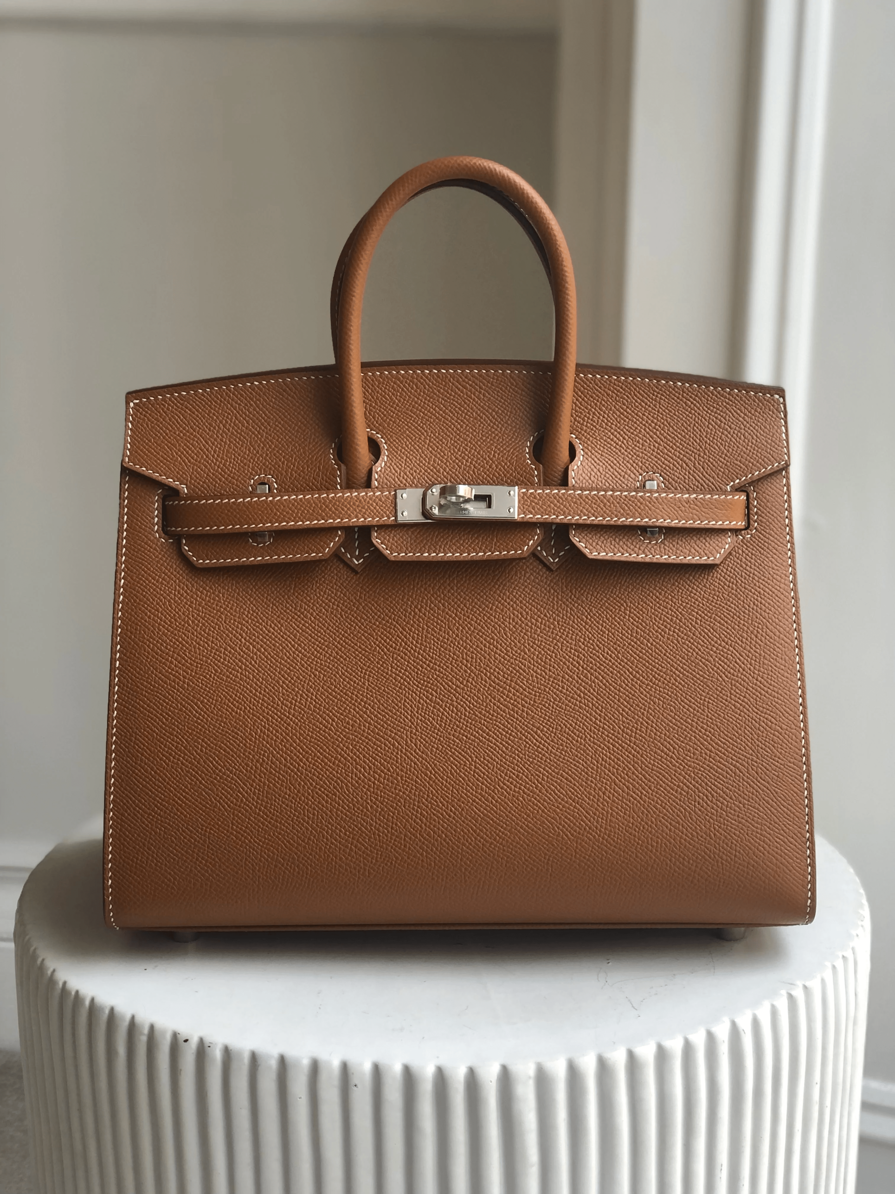 Hermès HERMÈS BIRKIN 25CM GOLD Epsom Leather with Palladium Hardware