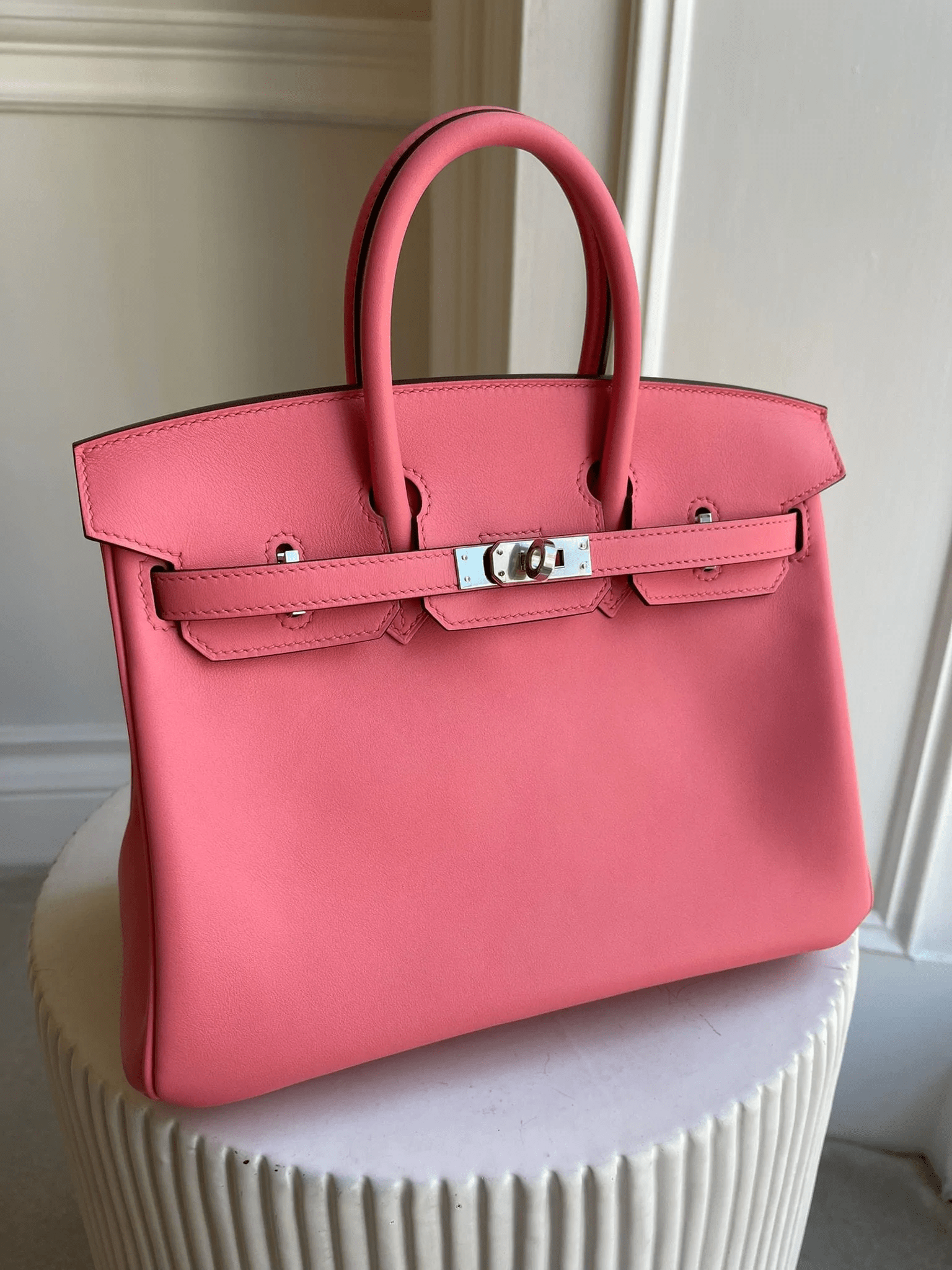 Hermès HERMÈS BIRKIN 25CM ROSE AZALEE Swift Leather with Palladium Hardware