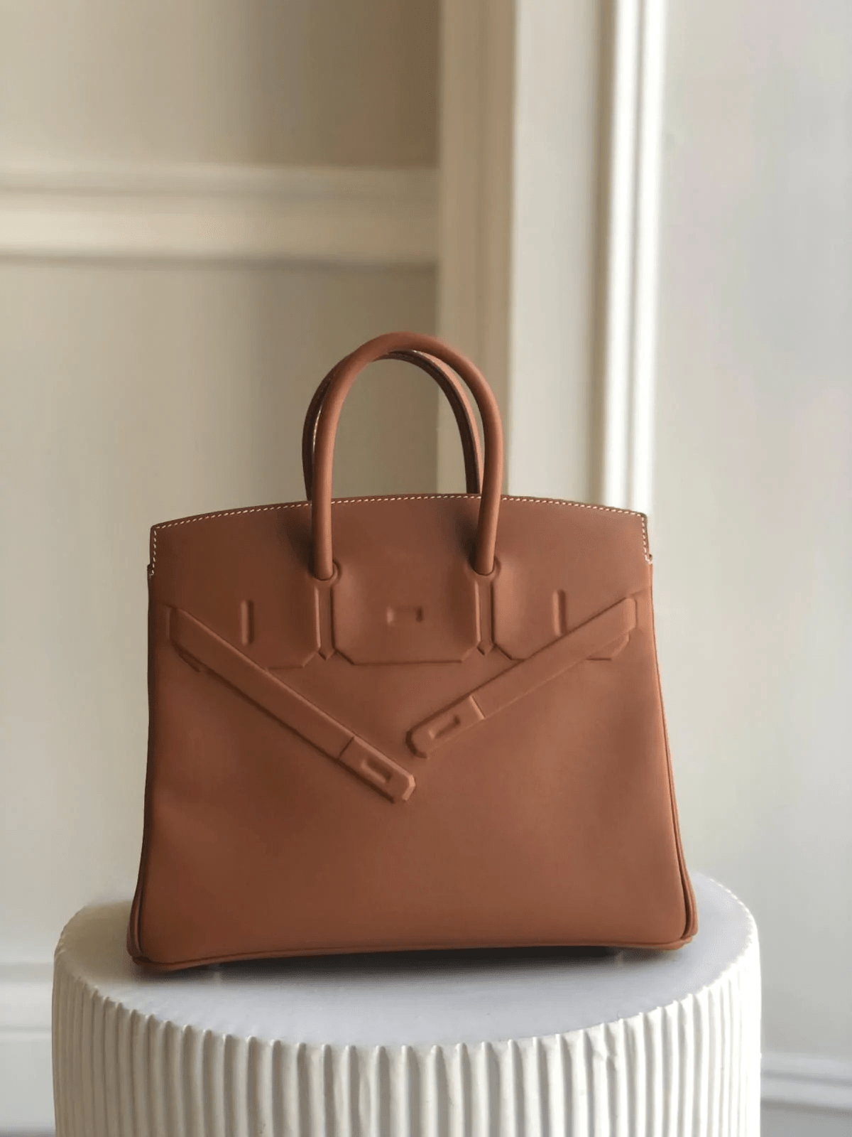 Hermès HERMÈS BIRKIN 25CM "SHADOW" GOLD Swift Leather with Palladium Hardware